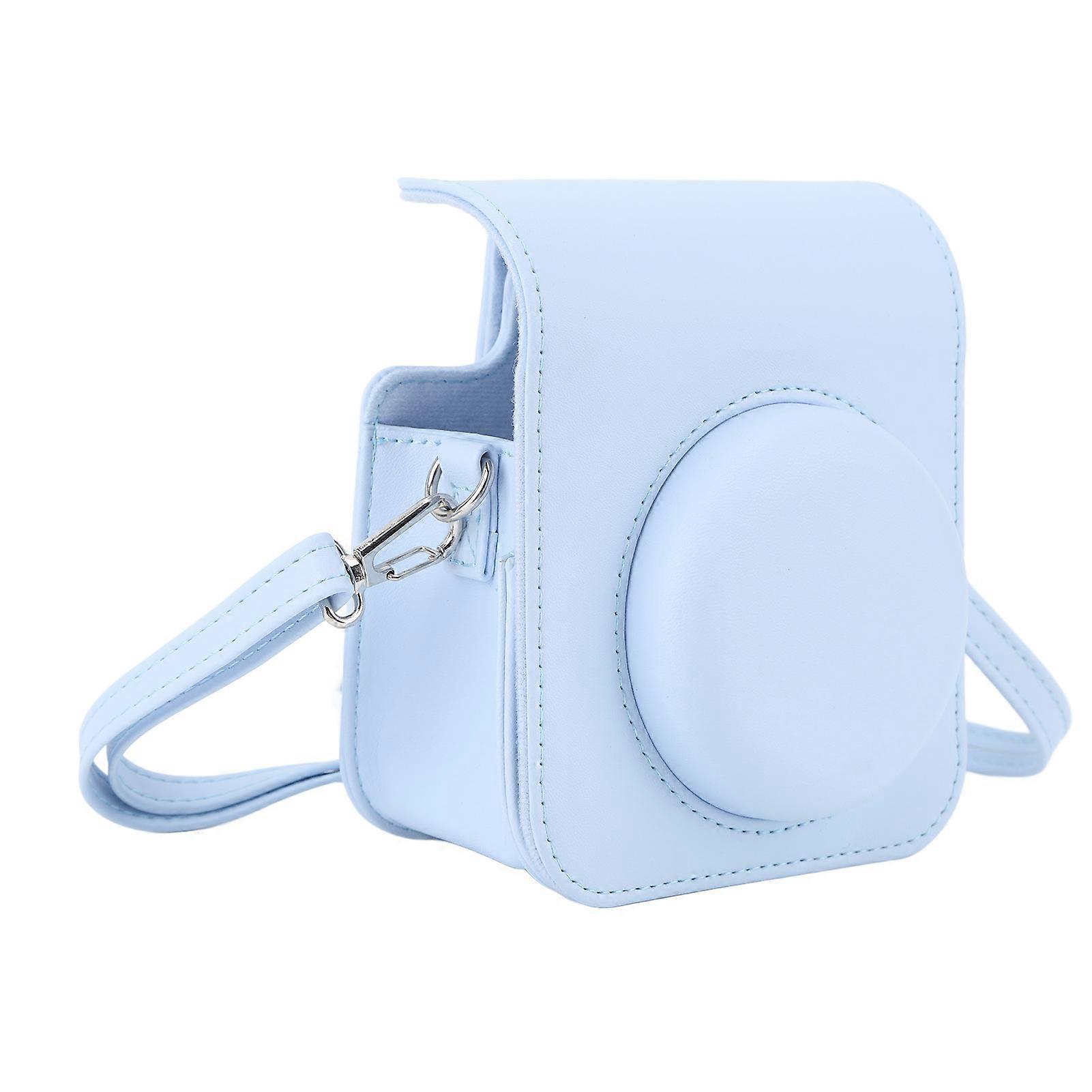 Mini Instant Camera Protective Bag PU Camera Case With Adjustable Shoulder Strap For Fujifilm Instax Mini 12 Camera Blue 