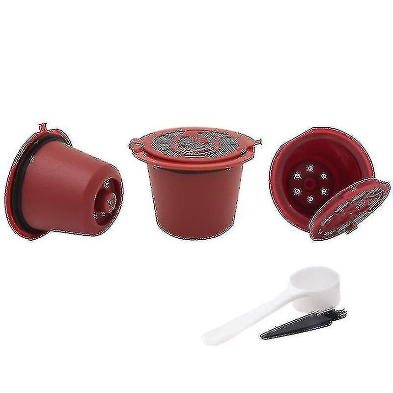 5 Pack wiederverwendbare Kaffee-Pods nachfüllbare Kaffeekapseln mit Löffel und Pinsel