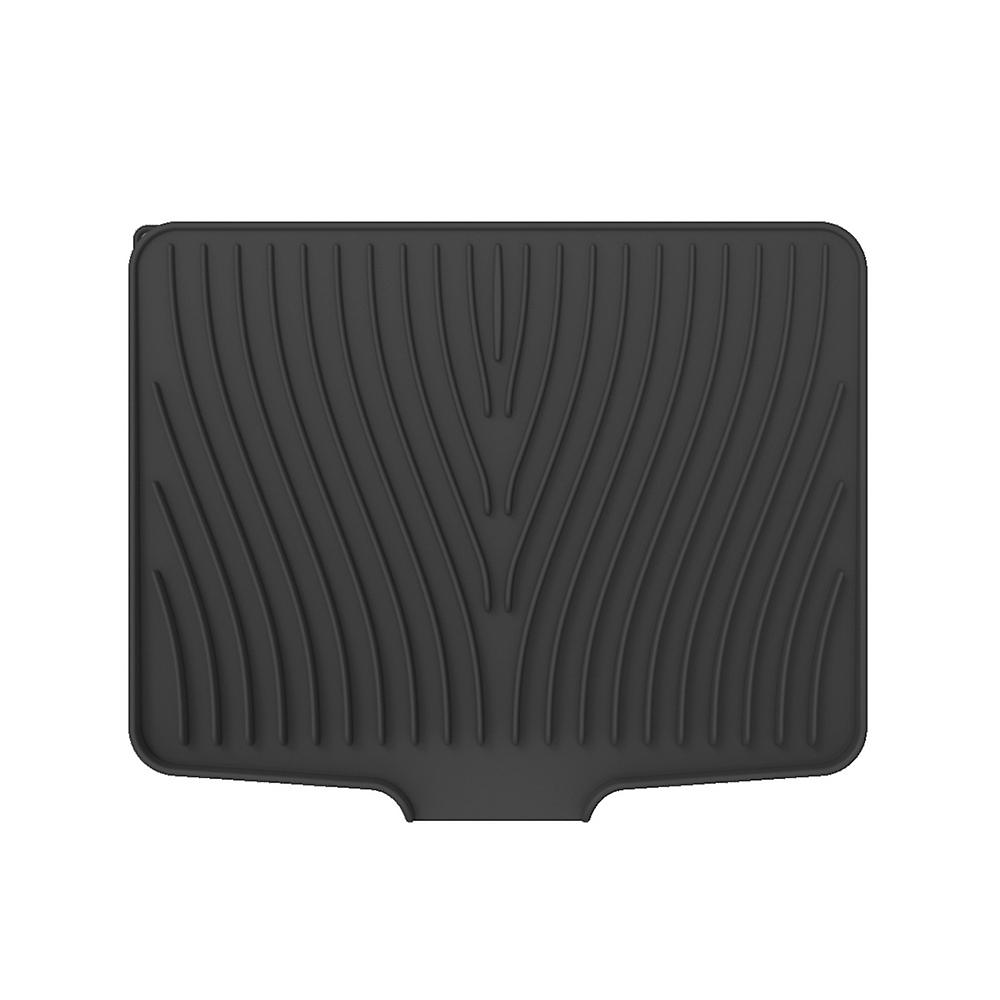 Silicone Dish Drying Mat for Kitchen Counter, Multi Usage Household Drain Pad with Built-in Drain Lip - Easy To Clean