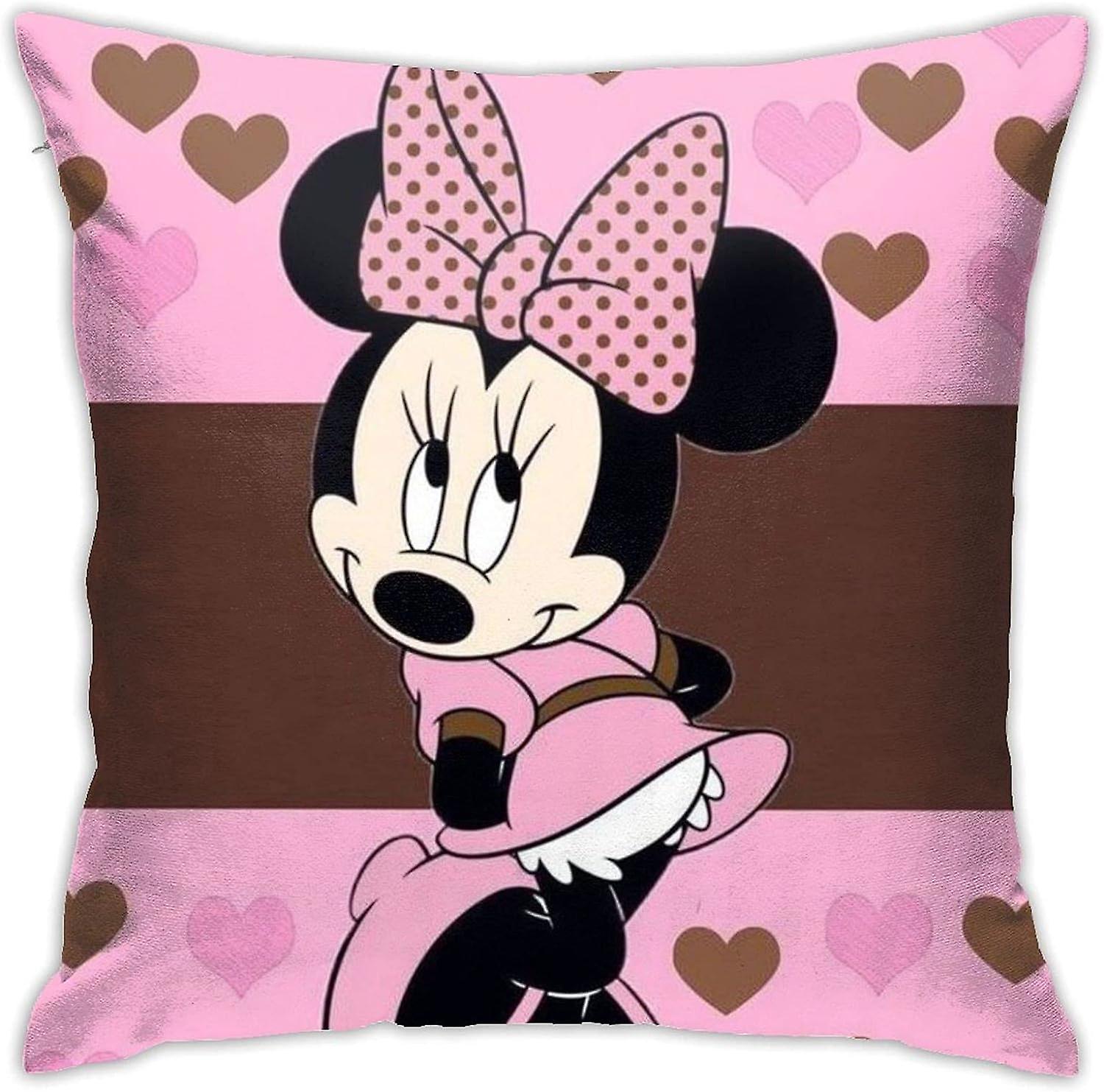 Love Minnie Pillow Covers Square Decorative Throw Pillow Covers Cushion Case for Sofa Couch Home Farmhouse Decor 18x18 Inch (a1-85)