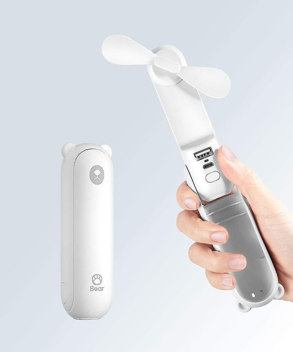 USB Rechargeable Handheld Mini Fan (White)