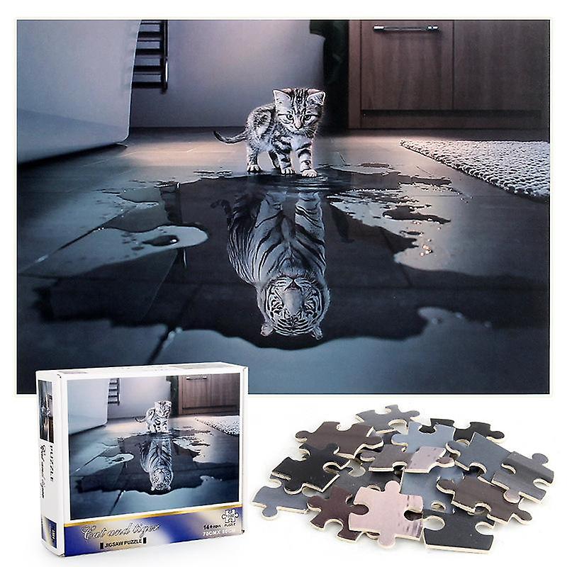 1000 stykker tiger og kat puslespil dekompression spil