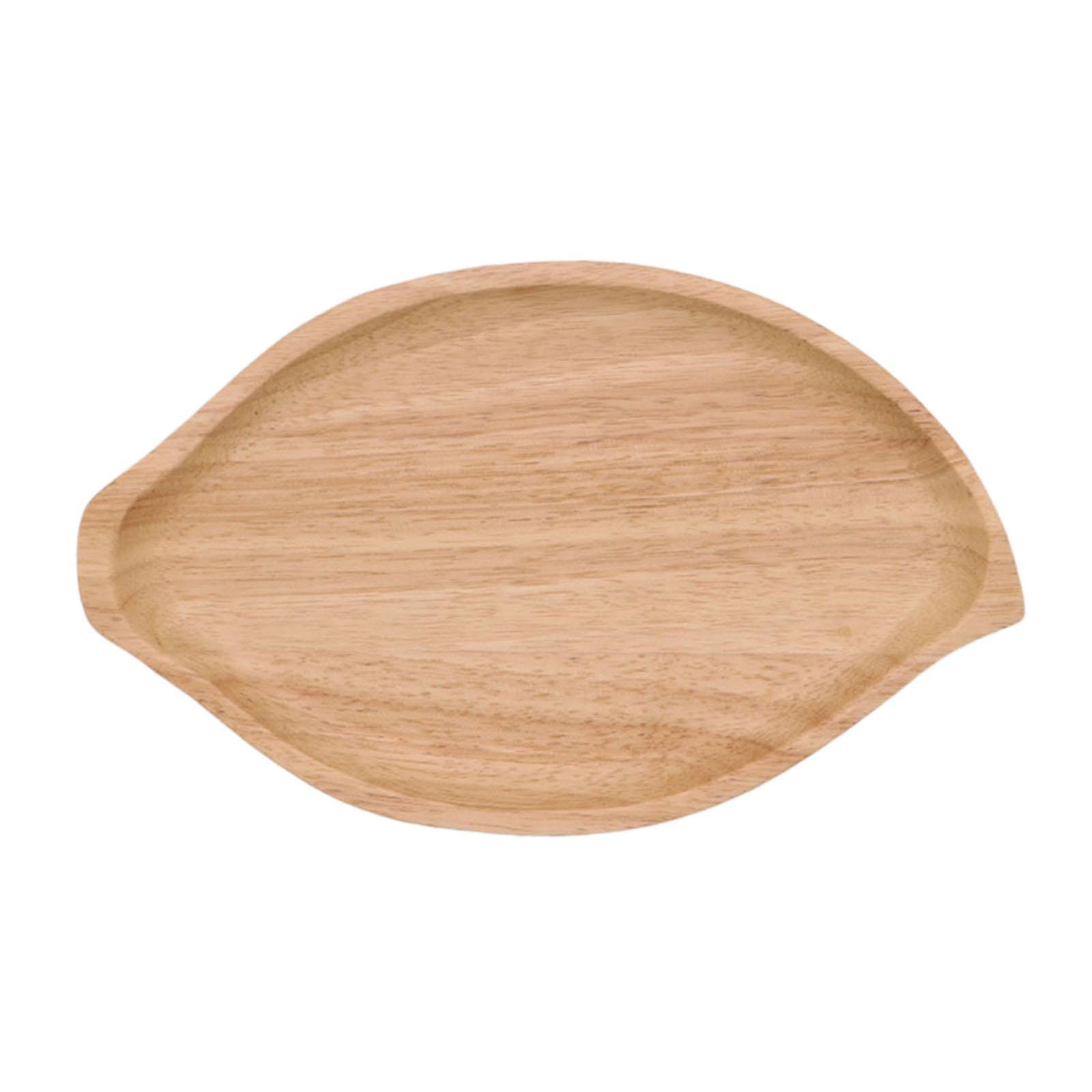 Holzteller Counter Organizer Serviertablett aus Holz für Snacks Kaffee Cupcake Blattform