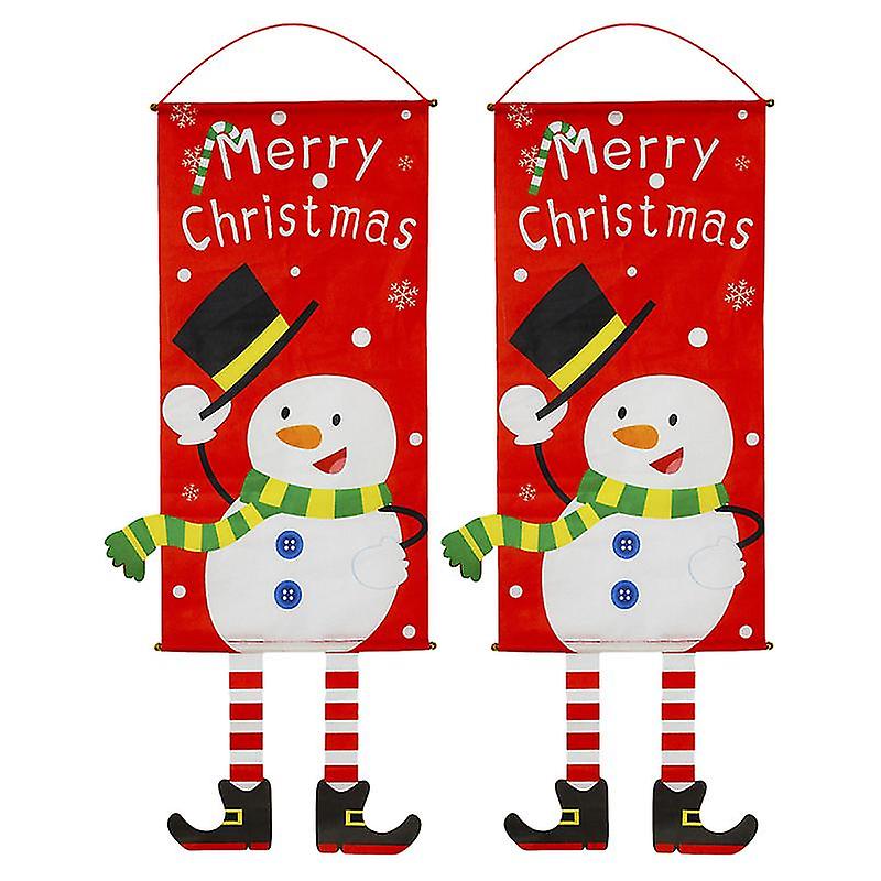 2pcs Christmas Cloth Door Hanging