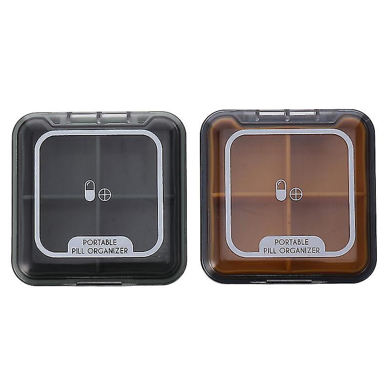 2pcs Square Medicine Container