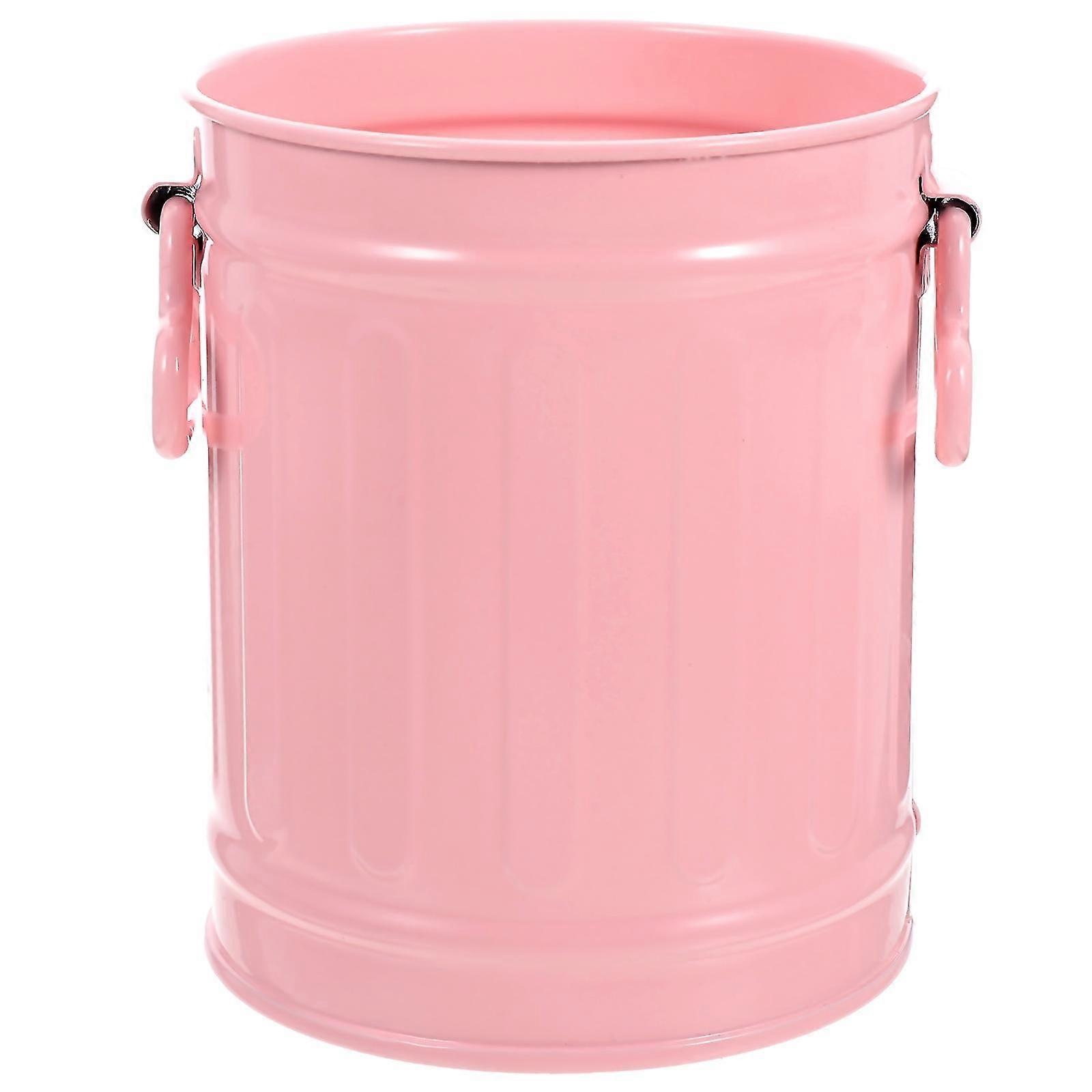 Desk Trash Can Trash Container Garbage Can Iron Pencil Makeup Brush Holder