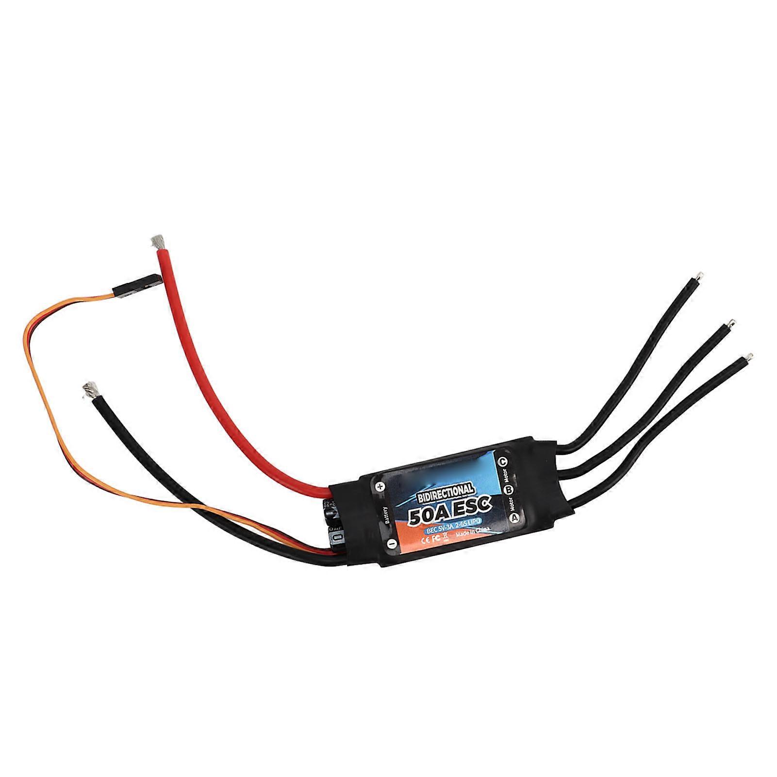 50A Brushless Electric Speed Controller ESC 2-6S Black Bidirectional