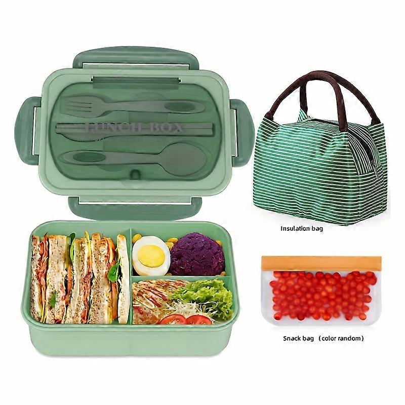 Ensemble de déjeuner polyvalent de 6 pièces : boîte étanche de 1200 ml, sac isotherme, couverts, pochette à collation - parfait pour le bureau/l’école
