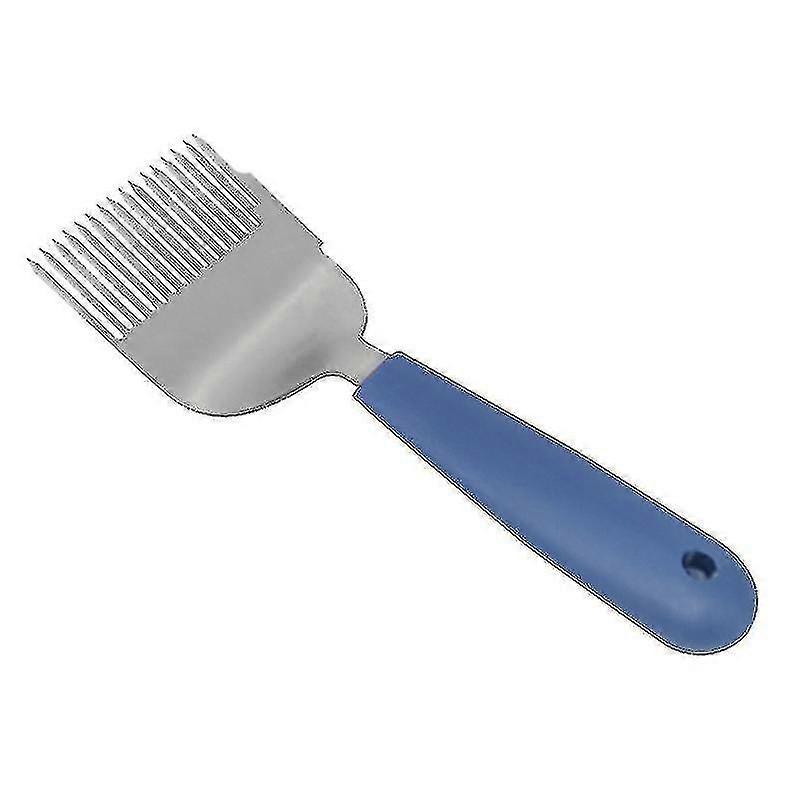 Bee Uncapping Fork, Stainless Steel Straight Needles Plastic Handle Honey Sparse Rake Shovel Beehive Supplies Beekeeping Tools(1pc, Blue)_Feb