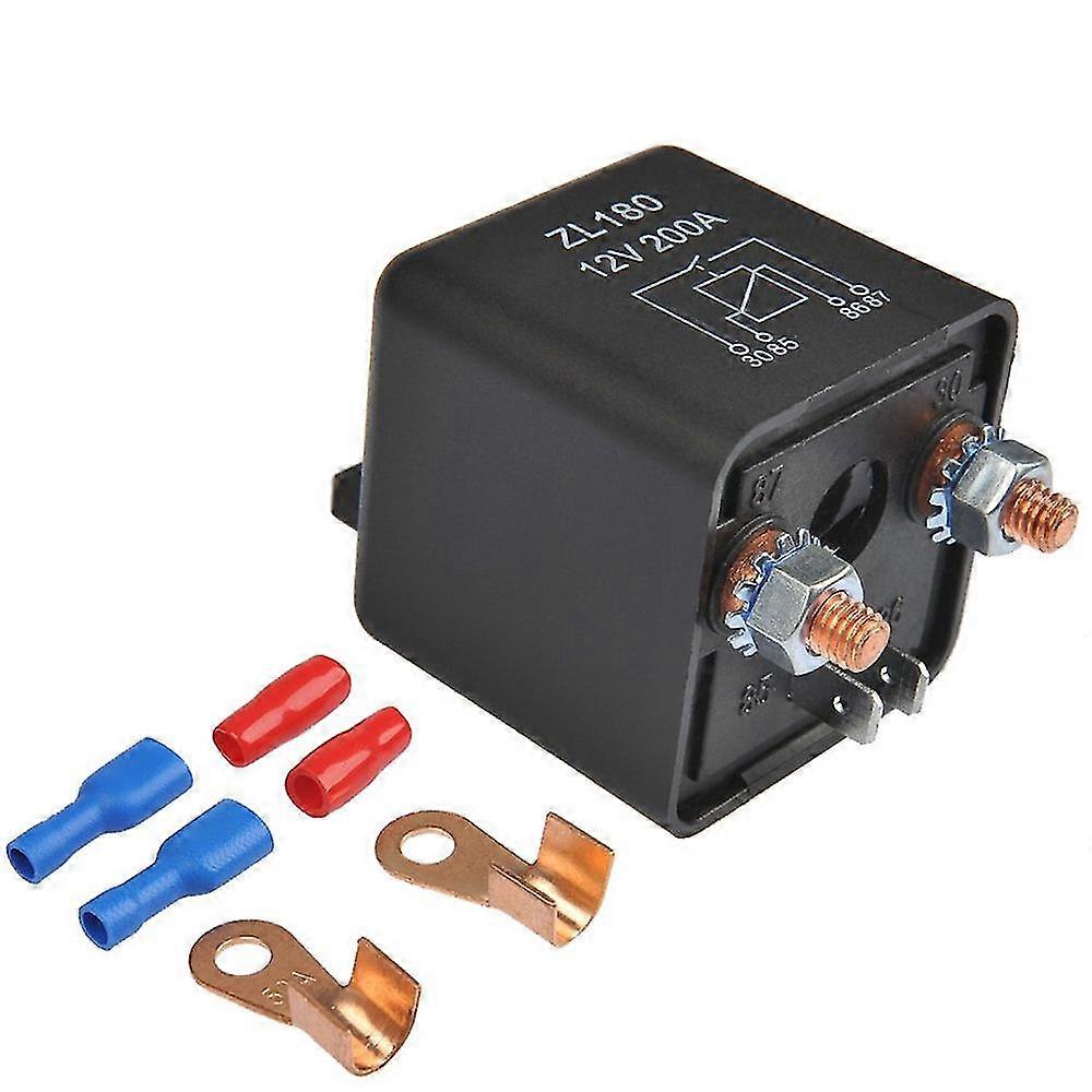 Relés de coche de 12v 200 amperios Relé de carga dividida para arrancador de coche Relé de interruptor de encendido / apagado de 4 pines para barco a motor de camión, interruptor de relé automotriz Zl180 con foo de 2 pines