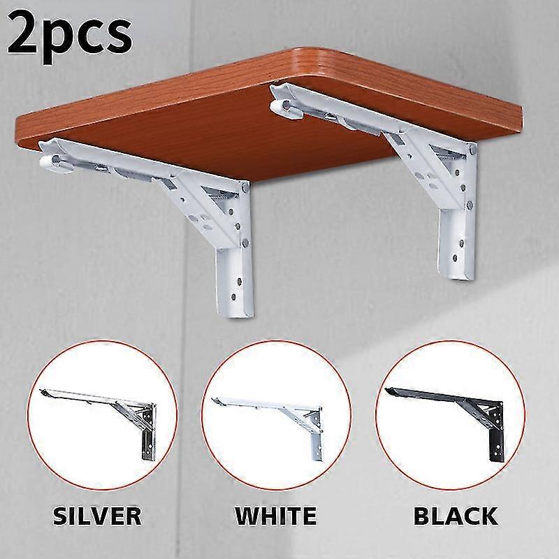 2pcs Triangle Folding Angle Bracket Heavy Support Adjustable Wall Mounted Bench Table Shelf Furniture Hardware Bracket Wall Tabl