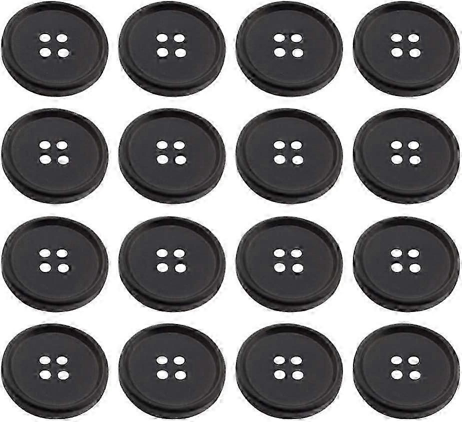100 stk knapper rund harpiksknapp 4 hull svart sying flatback-knapper for DIY syknapp erstatte