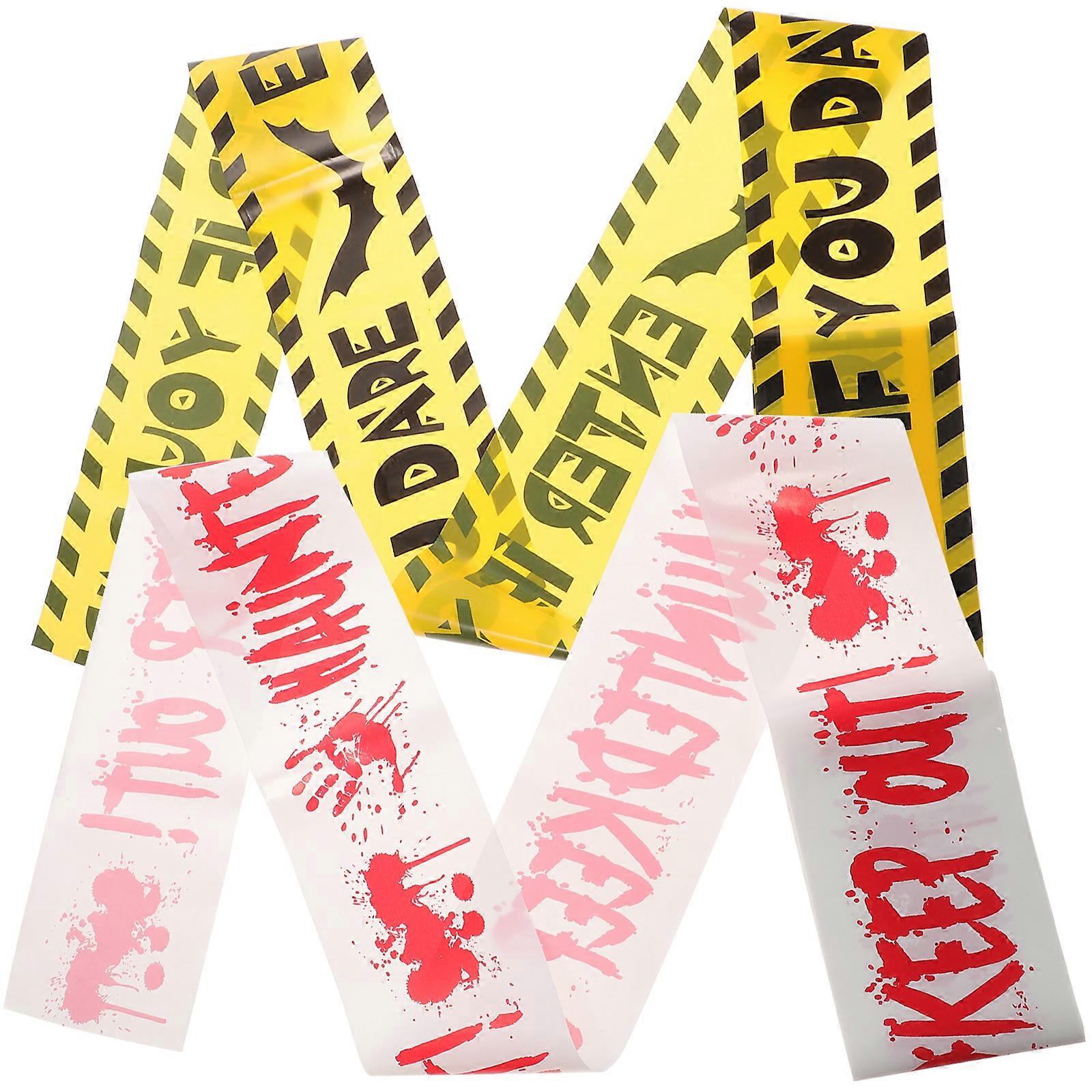 2Pcs Halloween Caution Tapes Warning Lines Barricade Tape Party Decoration