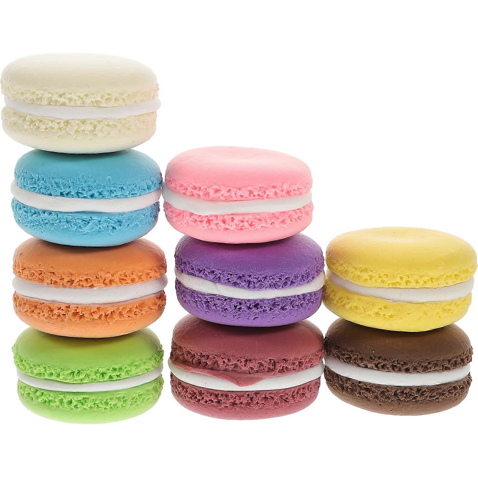 9pcs Simulated Macaron Cake Model Realistic Dessert Prop Party Countertop Macaron Model