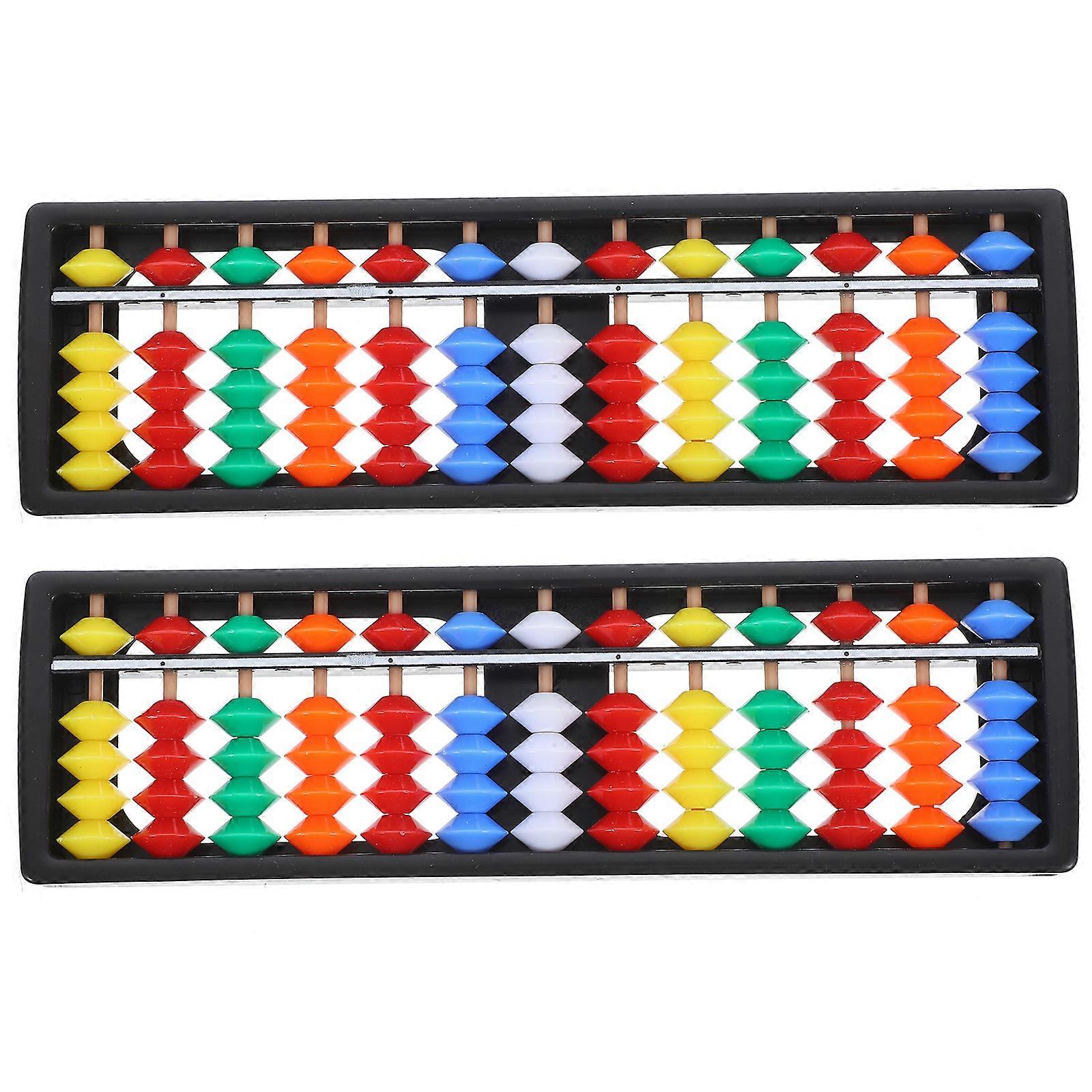 2pcs Chinese Plastic Abacus for Math Practical Calculating Chinese Abacus Educational Math Learning Abacus