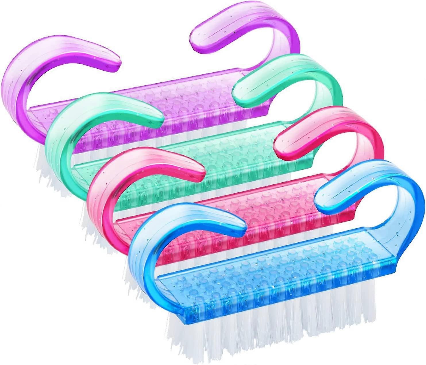 4 Pcs Nail Brushes - Plastic Hand Cleaning Brush for Nails