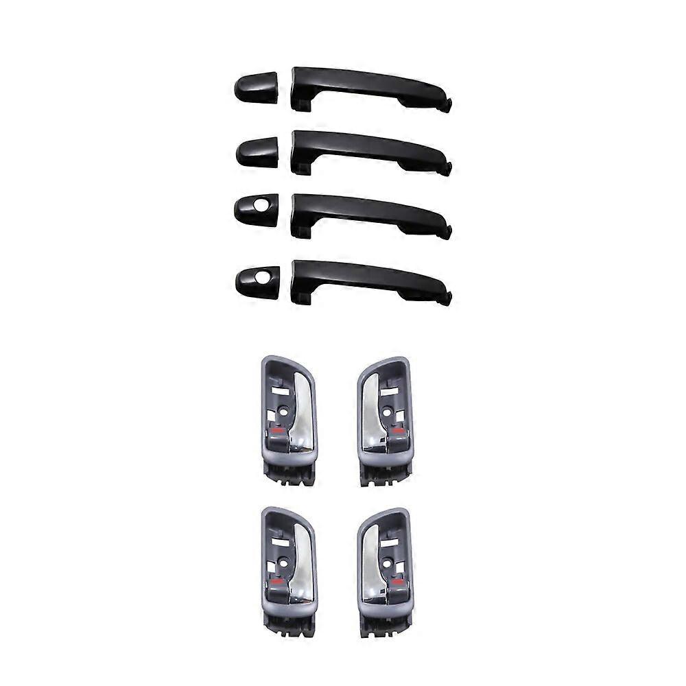 8PCS ONE SET BLACK OUT AND  INSIDE GRAY DOOR HANDLE for Camry 2002 2003 2004 2005 2006 (USA Type) RH:69205-AA030-B0