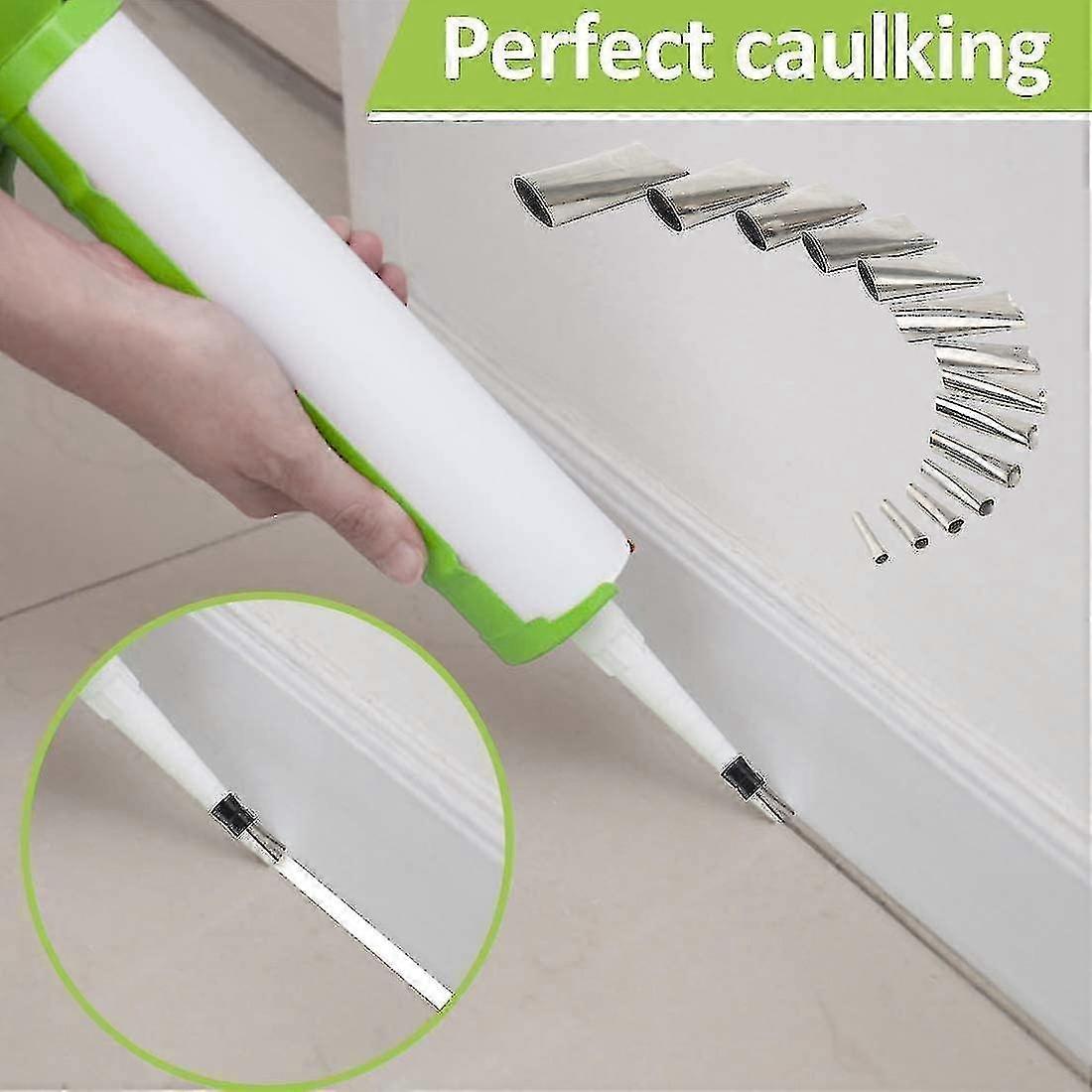 Caulking Finisher Set,14 Pcs Perfect Caulk Nozzle Applicator Kit