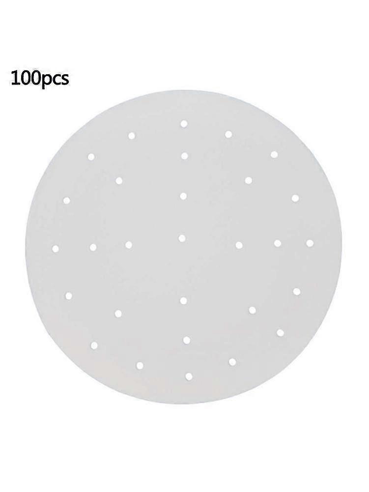 100pcs σύνολο 7 σε χαρτί steamer 100 φύλλα στρογγυλό χαρτί αχυροβολείκτη χαρτιού περγαμηνής χαρτιού περγαμηνής φύλλων φριτέζας για τις προμήθειες κουζίνας