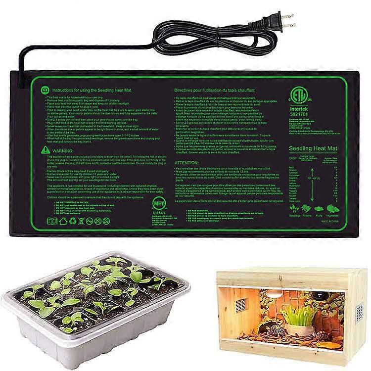 Heating Pad with Digital Thermostat and Timer Controller, Plant Heating Pad for Seed Starting, Water Tank, IP67 Waterproof Reptile Heating Pad