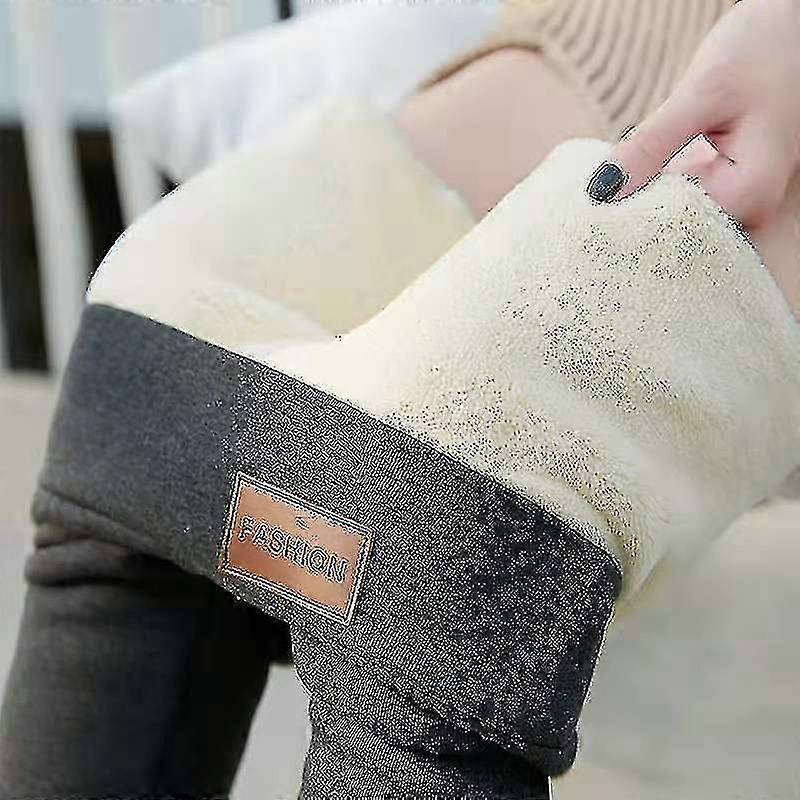 Winter Sherpa Fleece Lined Leggings For Women, High Waist Stretchy Thick Cashmere Leggings Plush Warm Thermal