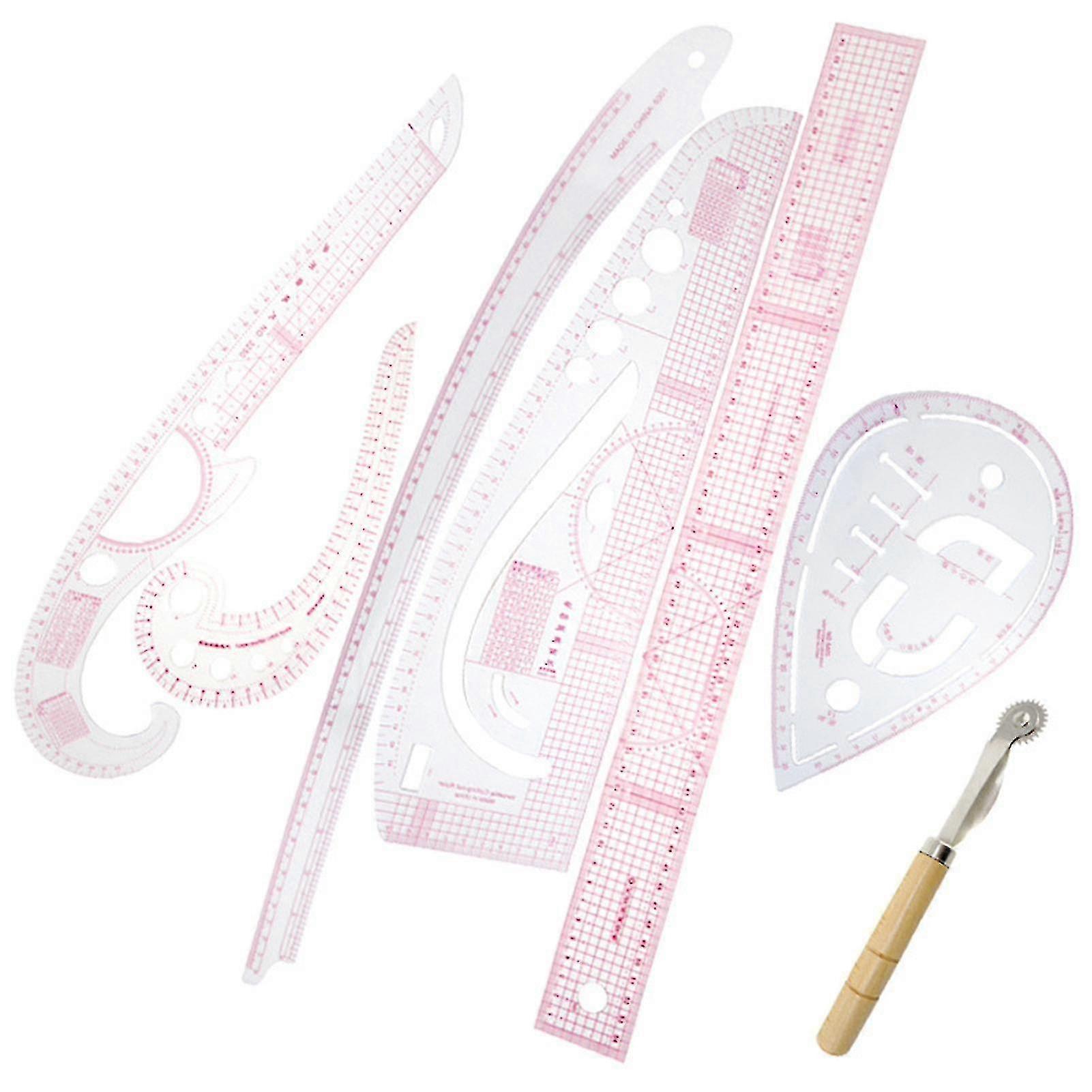 Flexible Sewing Ruler Set - Clear Plastic with High Transparency and Built-in Scale for Tailors
