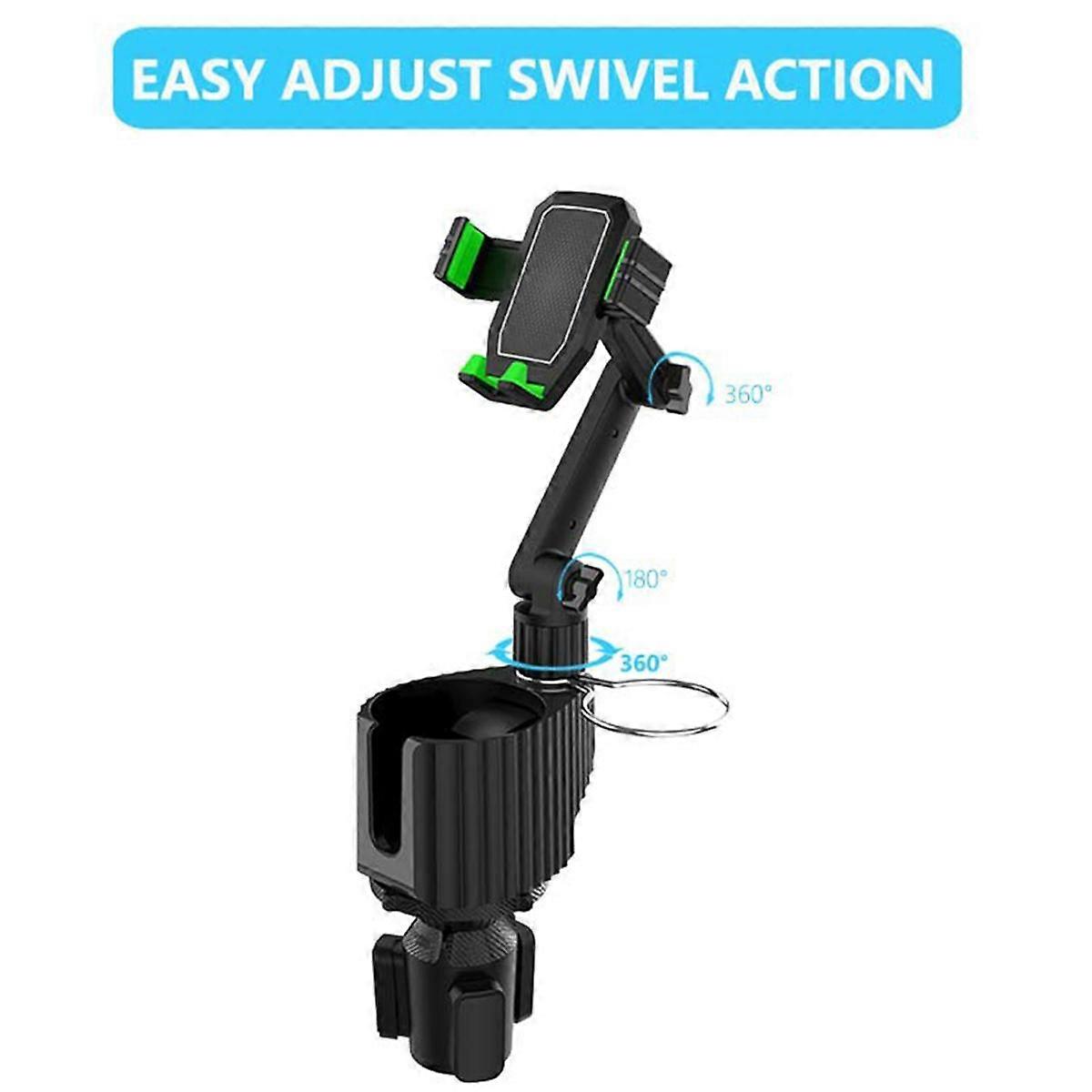 Car Cup and Phone Holder - 3-In-1 Car Cup & Phone Holder with 360 Rotation, Multi-Function Car Cup