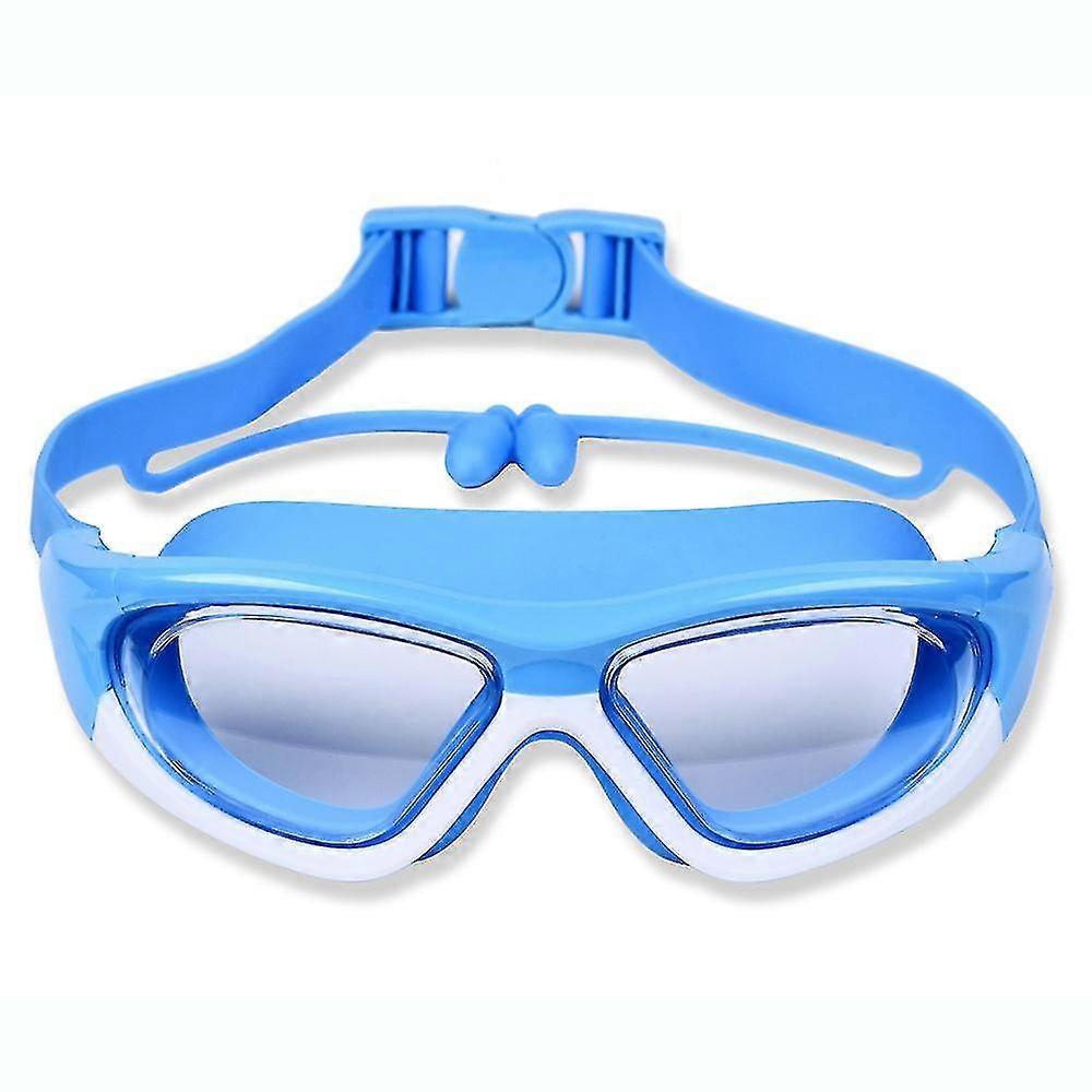 Kids Swim Goggles With Ear&nose Plug Wide Clear View Anit-fog No Leak Water Pool Adjustable Goggle