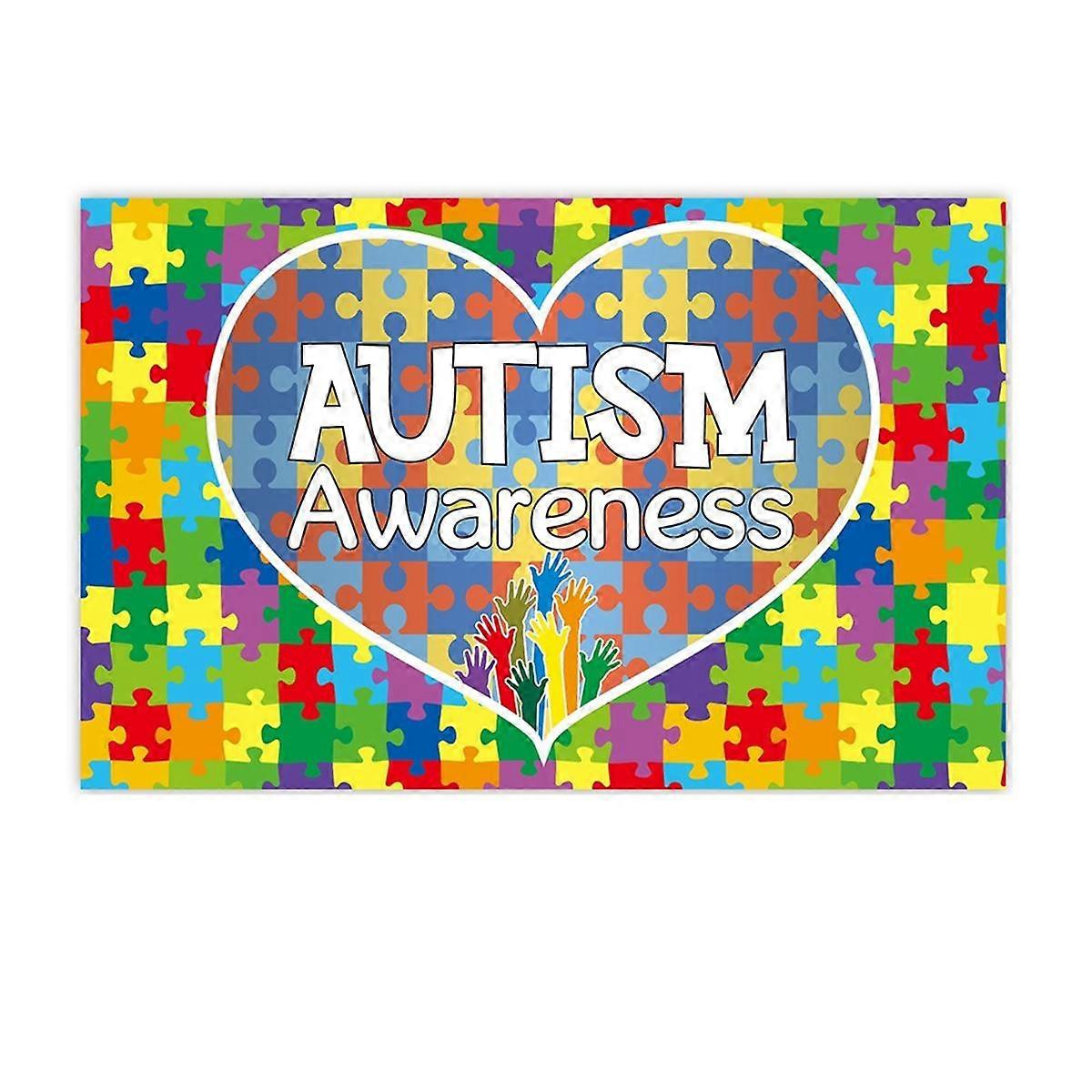 180x115cm Photography Background Fabric World Autism Day Banner Background Puzzle Scene Setting Bac