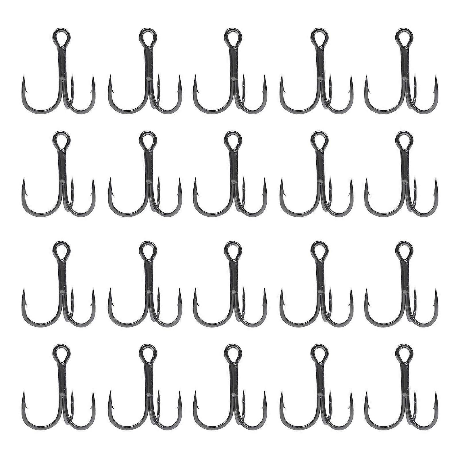 20Pcs Fishing Treble Hooks Corrosion Resistant Strong Penetrating Freshwater Saltwater Replacement Fishing Sharp Hooks