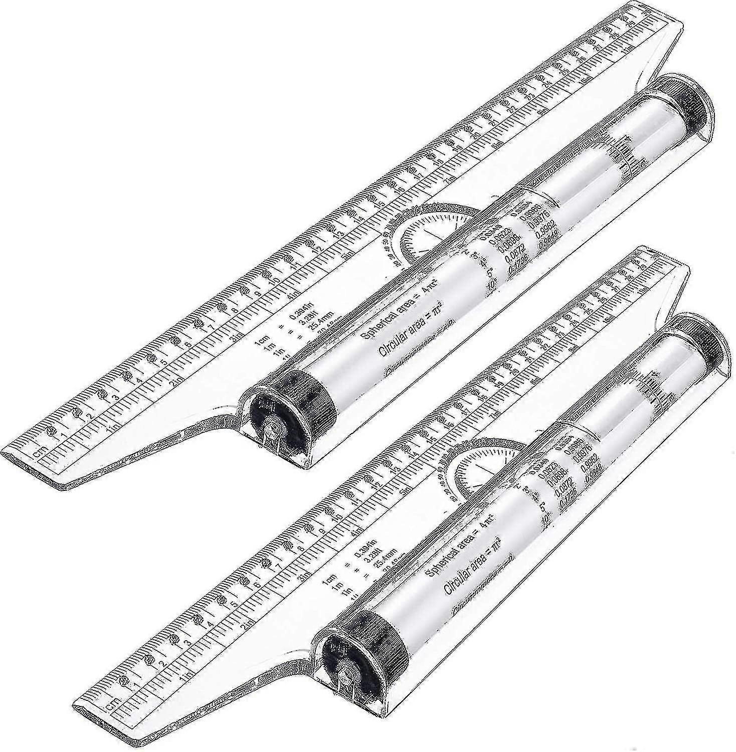 2 Pieces Plastic Measuring Rolling Ruler, Drawing Roller Ruler, Parallel Ruler, Multifunctional Drawing Design Ruler For Measuring, Drafting, Student