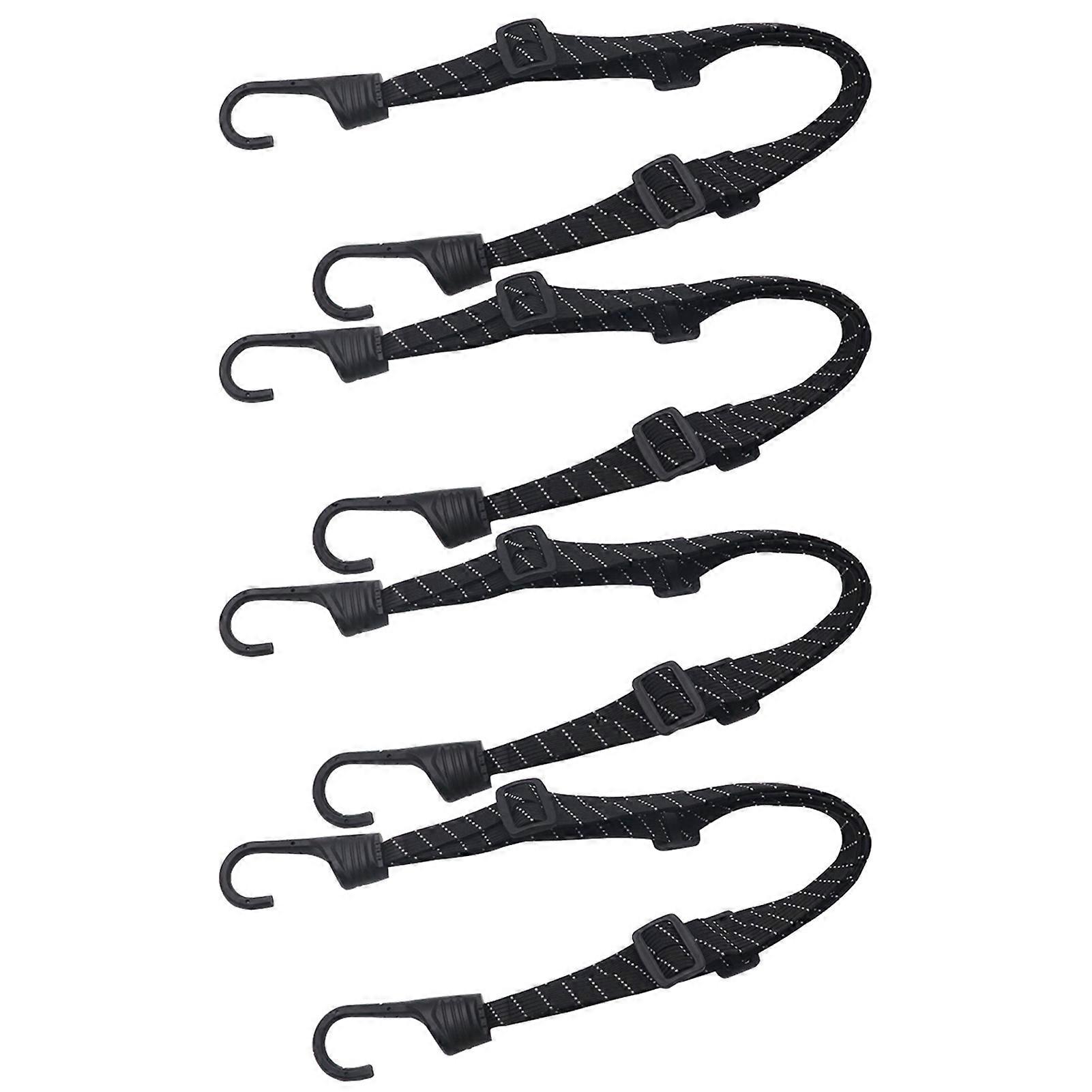 4pcs Motorcycle Helmet Rope Luggage Elastic Reflective Rope Elastic Rope Strap for Motorcycle/Bicycle/Electric Vehicle