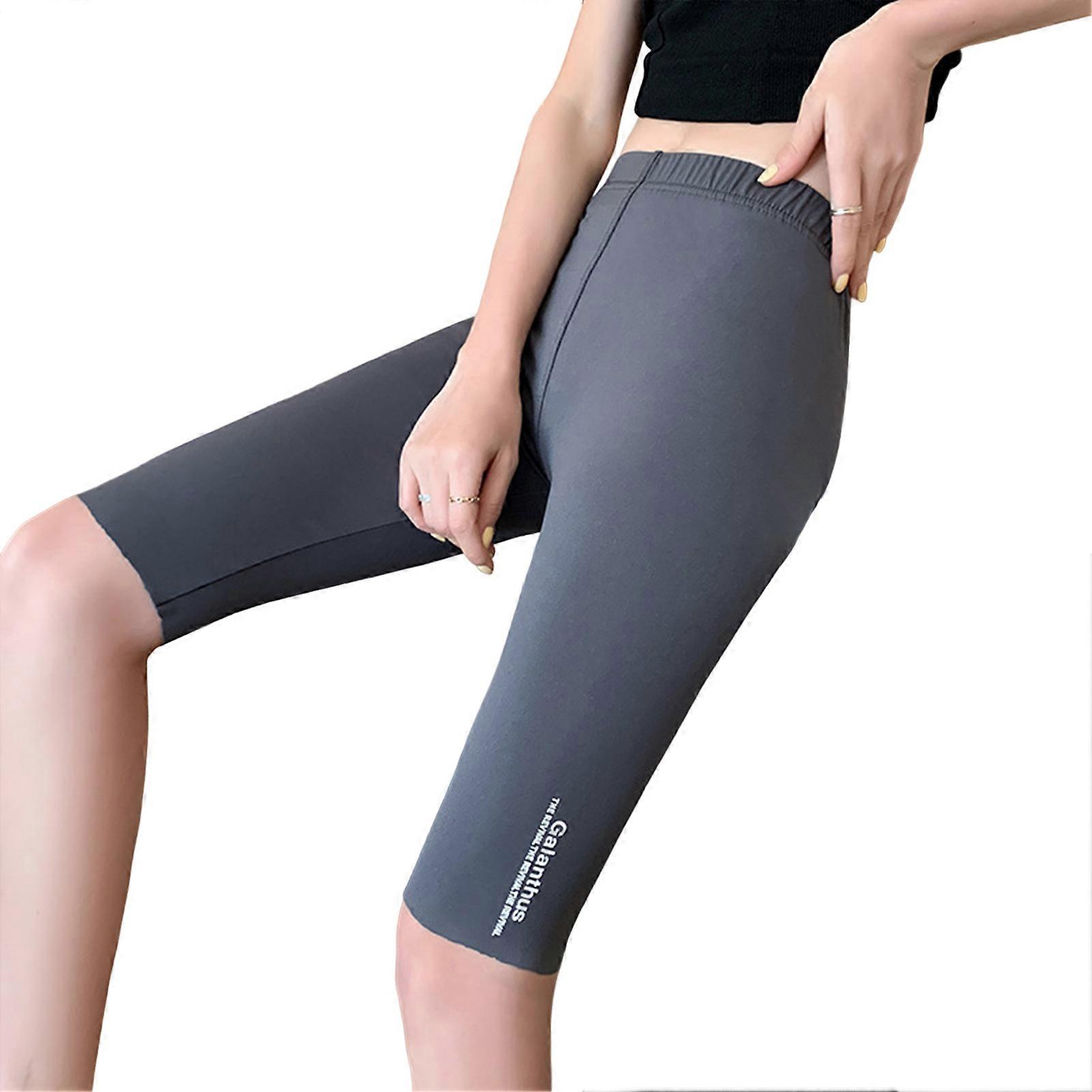 Women\'s Knee Length Tights Shorts Slim Running Walking Leggings