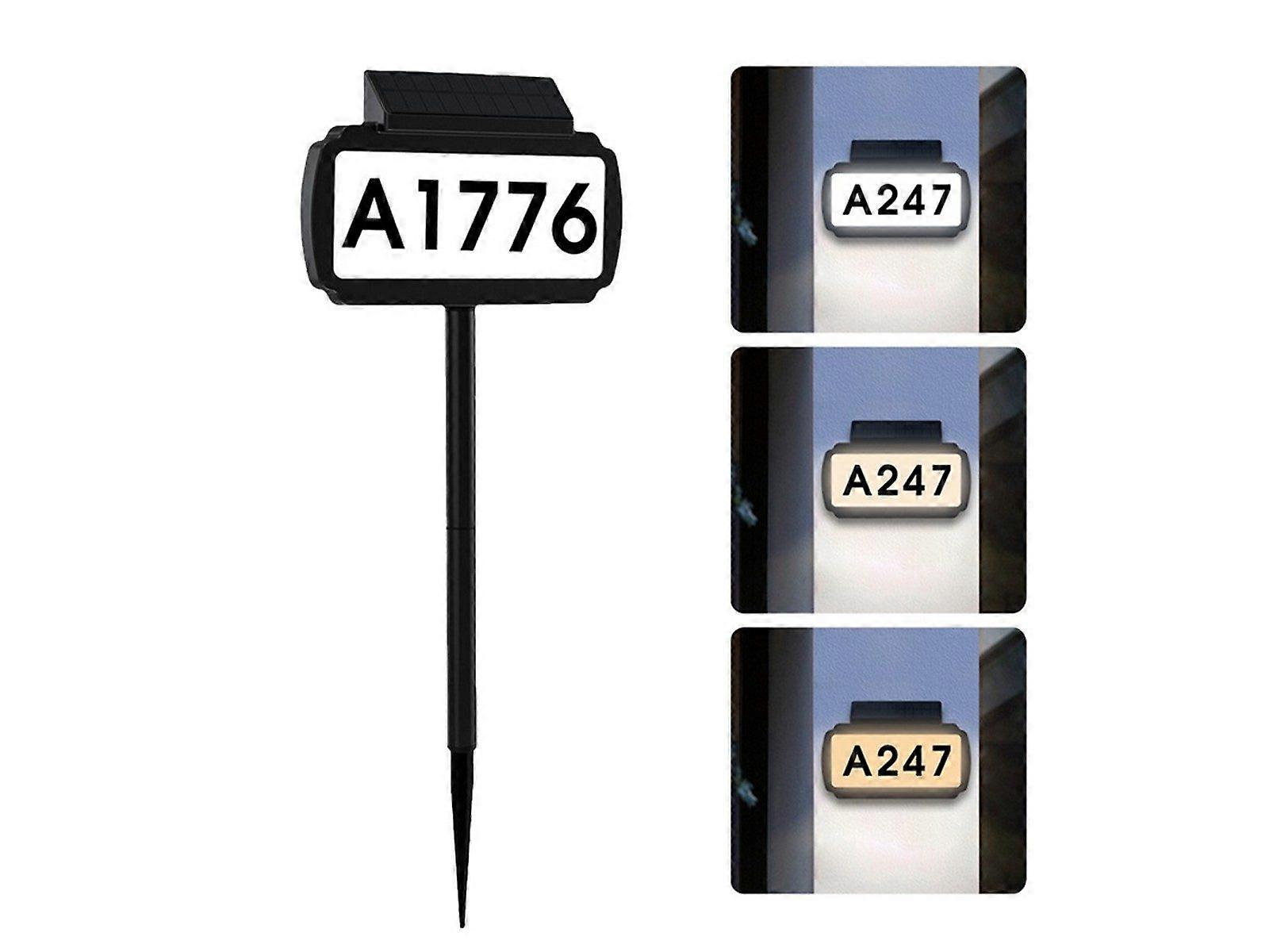 Solar House Number Light LED Illuminated Address Plaque Sign Ground Stakes Light