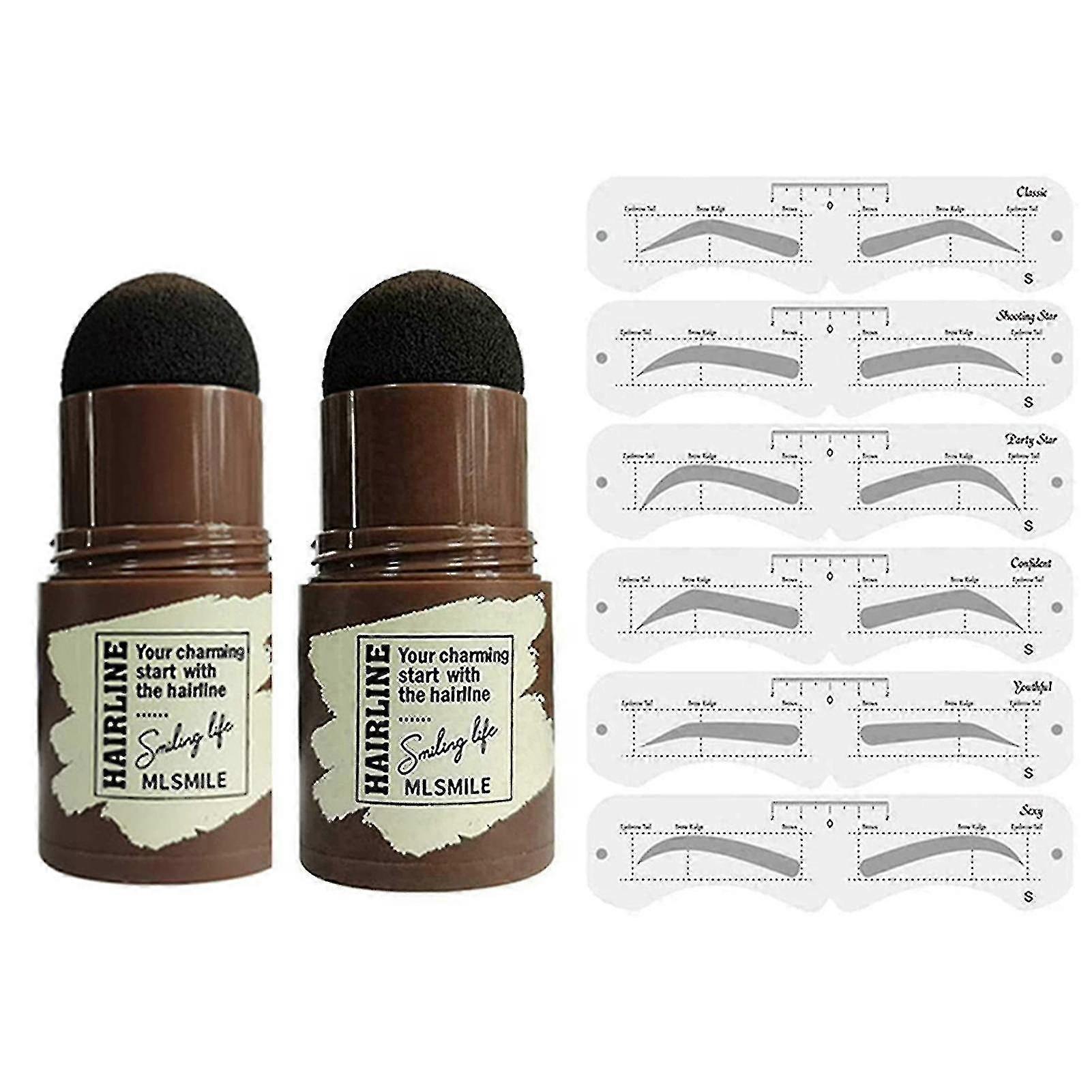 Eyebrow Stamp Shaping Kit Reusable Makeup Brow Powder Stencil Portable