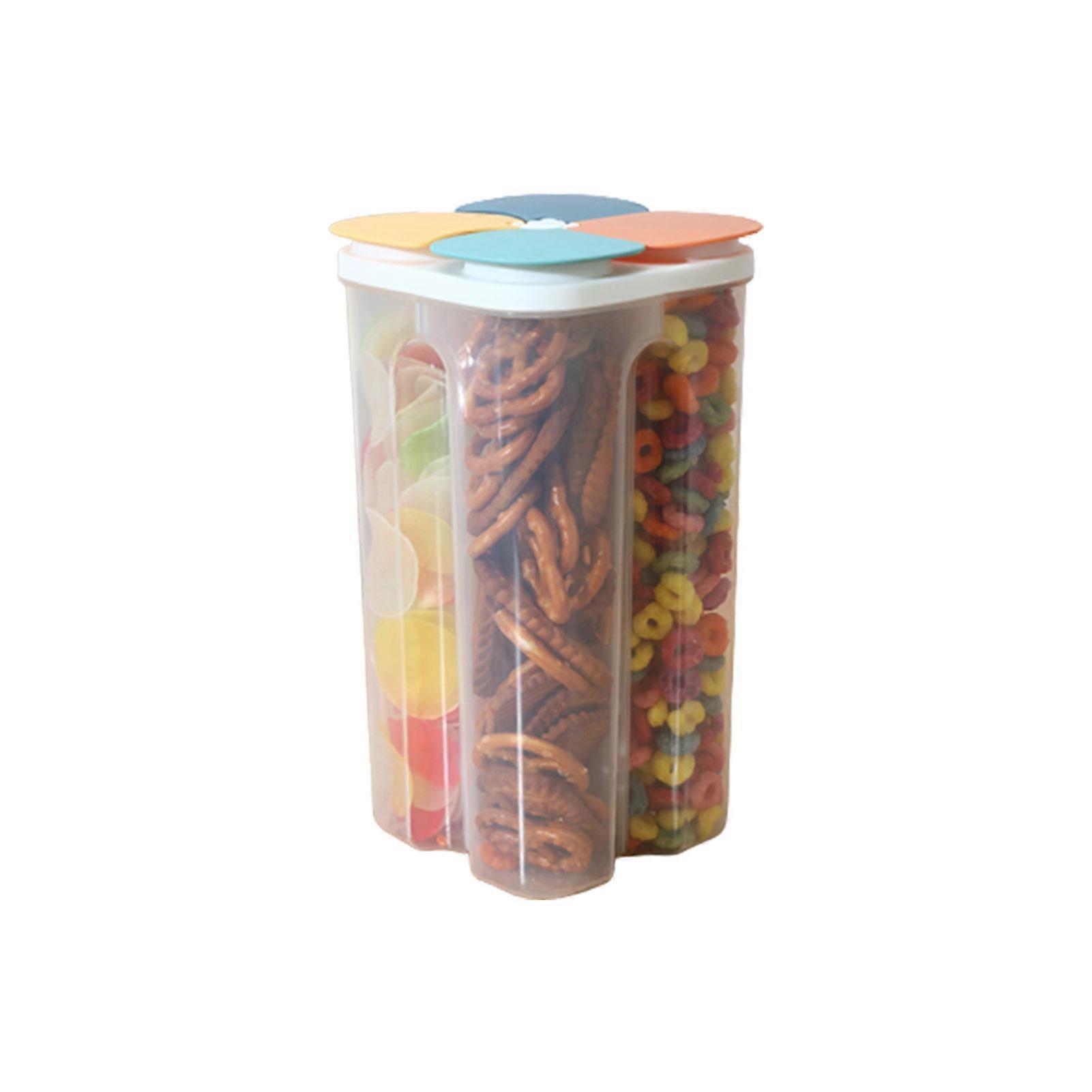 4 compartments Food Container Leak Proof Food Storage Container for Cereals Corns Grains Beans