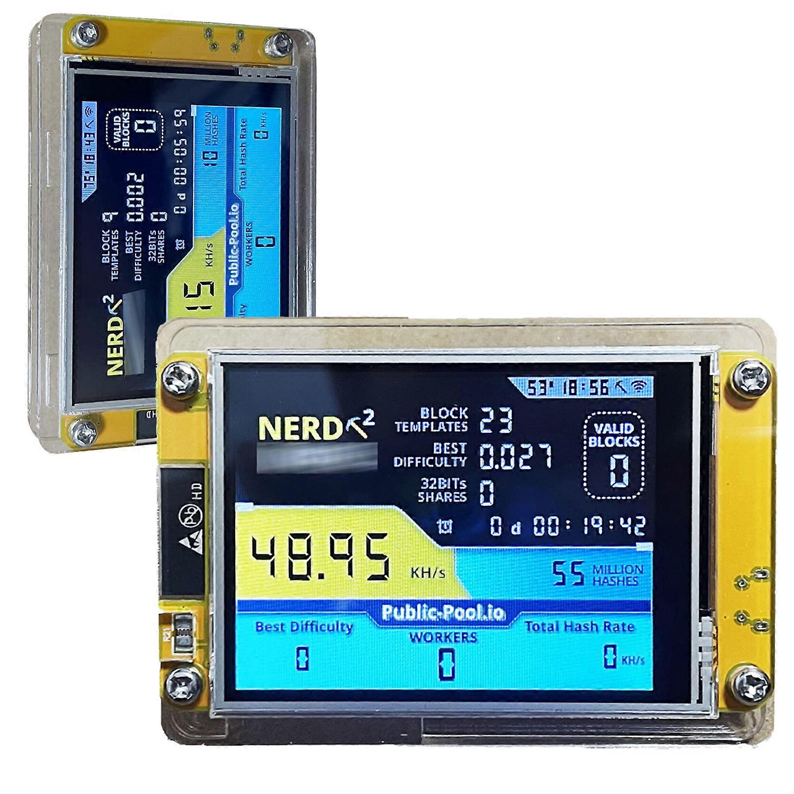 NerdMiner V2 Solo Bitcoin Miner - 49K Hashrate, 2.8