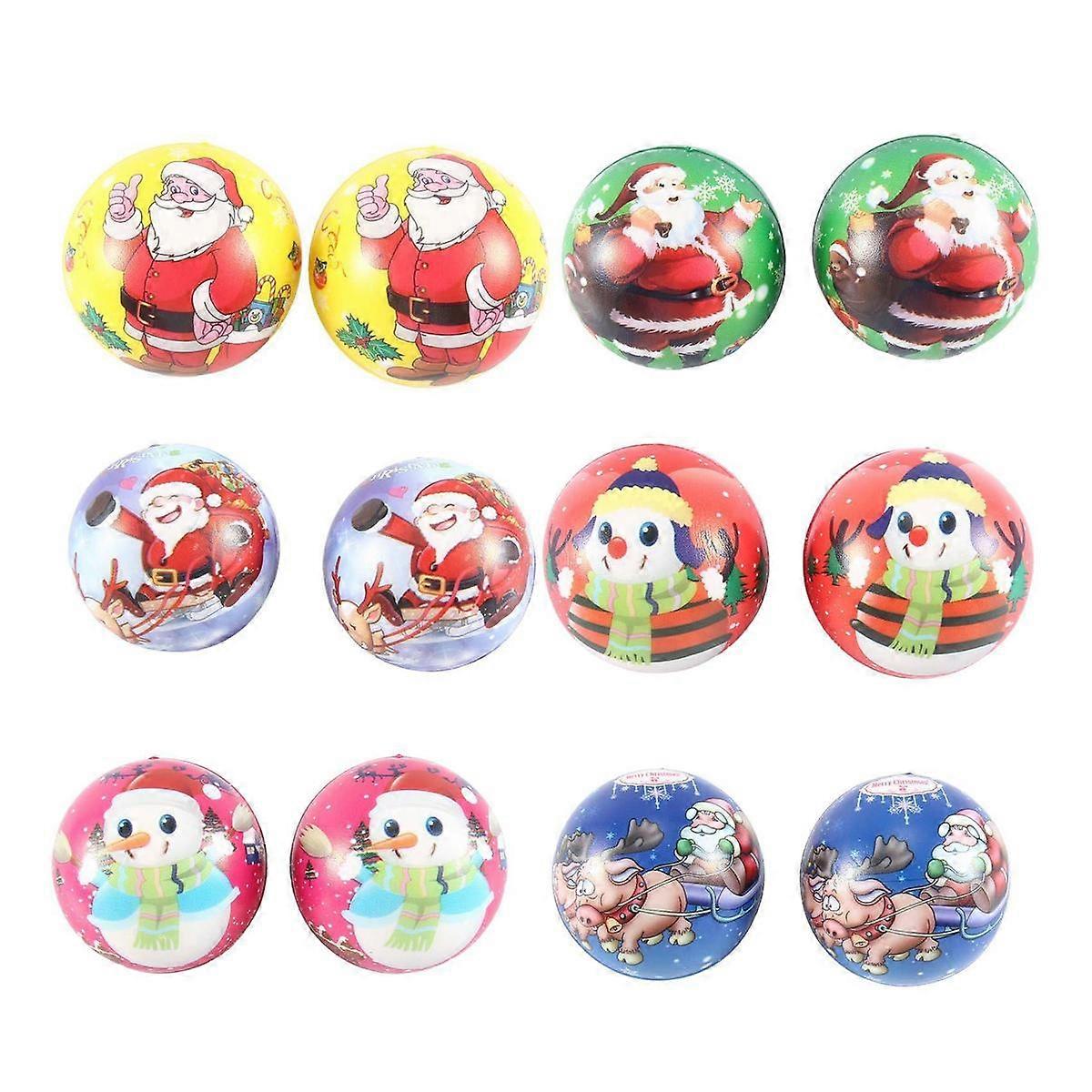 12Pcs PU Squishy Anti Stress Reliever Toy Doll Christmas Gift Slow Rebound Antistress Squeeze Toy
