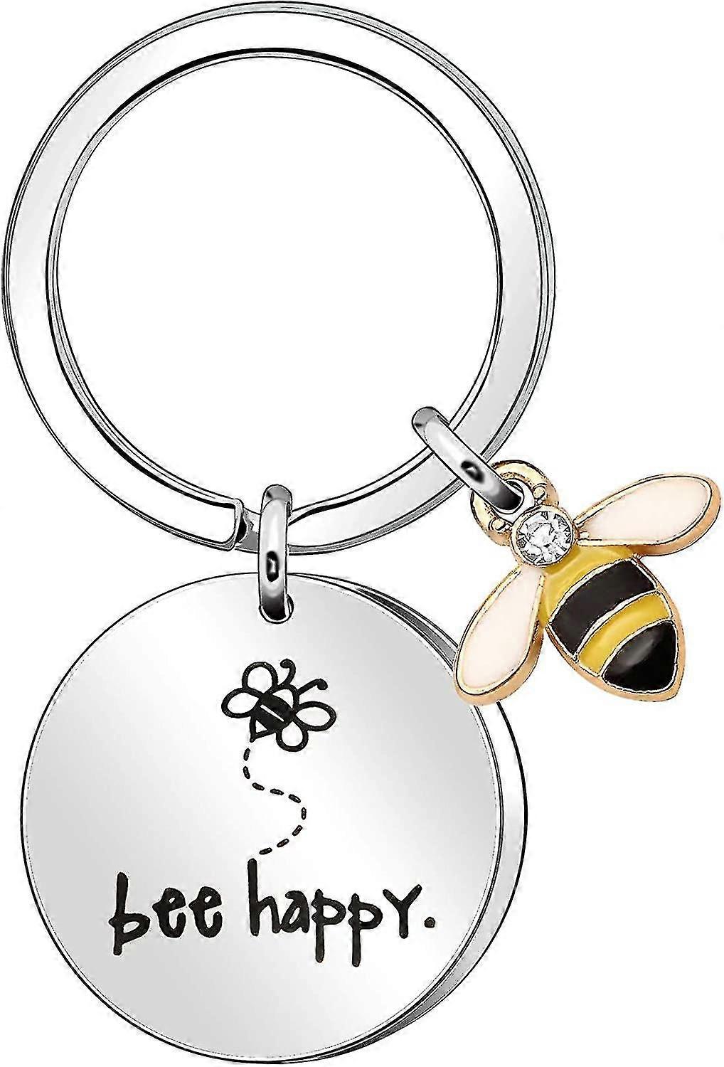Women's Keyring" Bee Happy" Keyring Keychain, Gift For Mum, Aunt, Daughter Gift