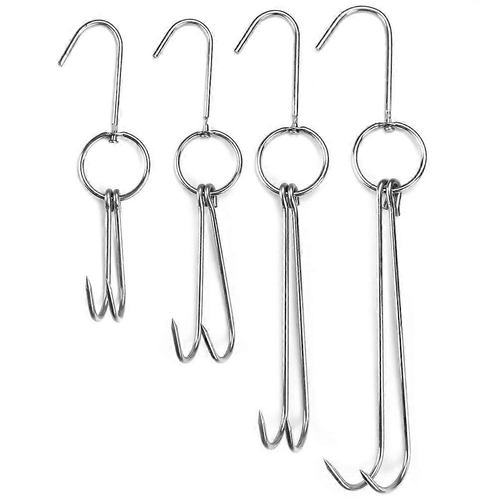 Stainless Steel Beef Meat Clasps Duck Goose Turkey Hooks Roast Duck Bacon Hook BBQ Storage Hanger Bread Hook