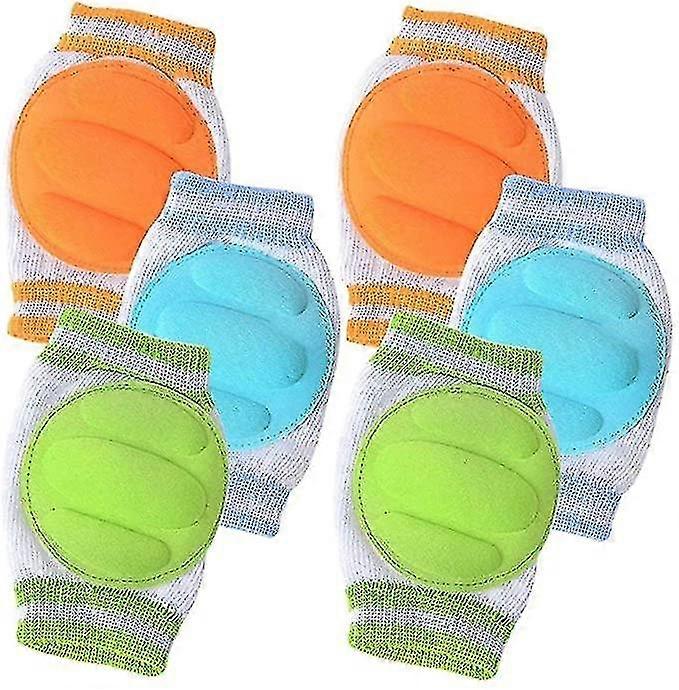 Baby Knee Pads - Adjustable Breathable Waterproof Safety Protector, Anti-slip Elastic Knee Pads Leg(3 Pairs,green, Orange, Blue