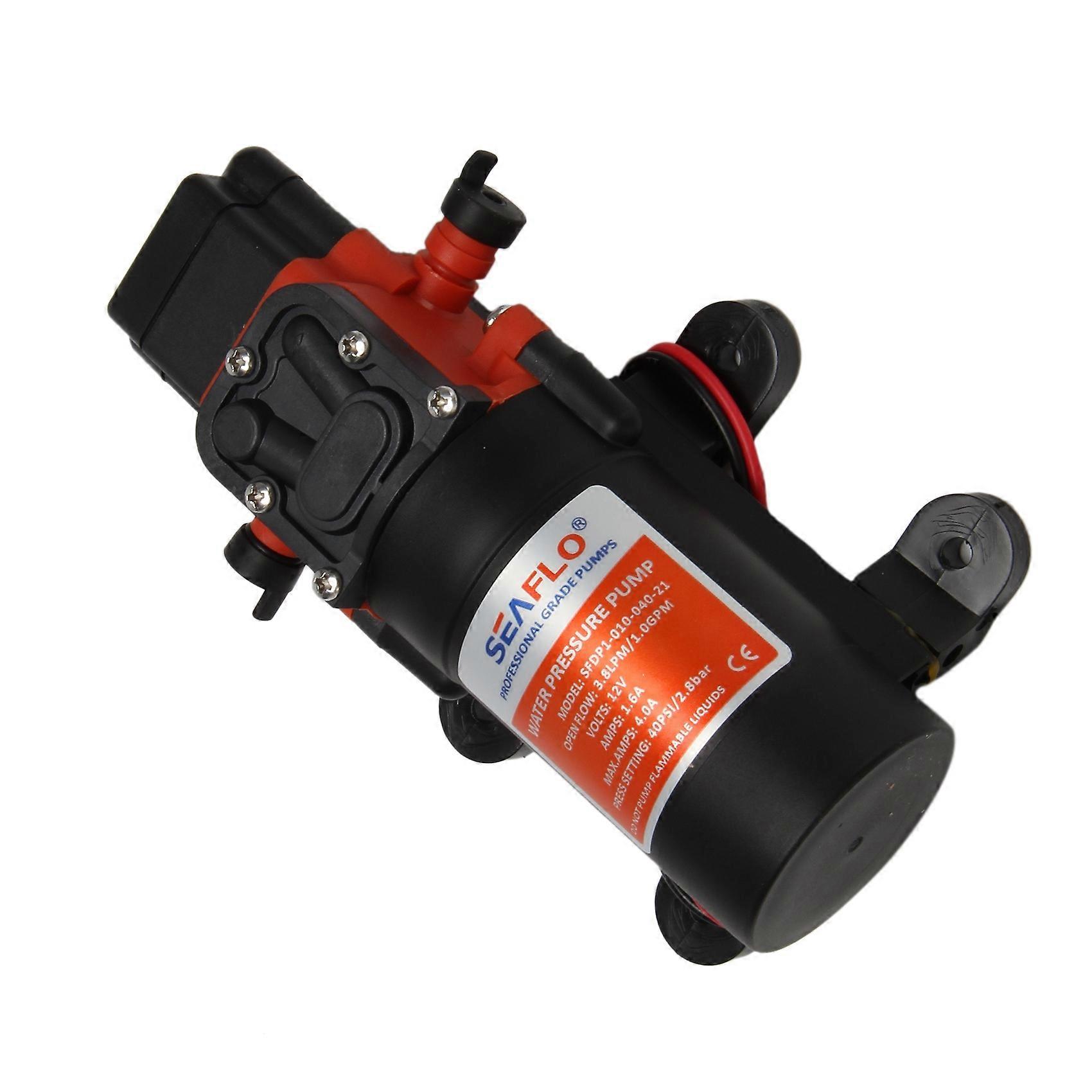 12V Diaphragm Water Pump 1.8 GPM - 3-Chamber With Pressure Switch - NMDP33-G18-60-12