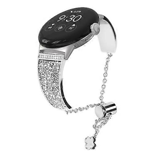 For Google Pixel Watch 20mm Diamond Chain Adjustable Watch Band