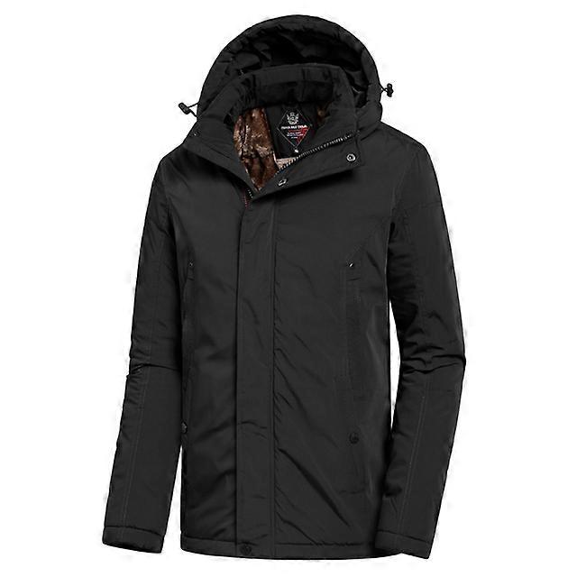 Giacca impermeabile con cappuccio in pile spesso e spesso casual - Army