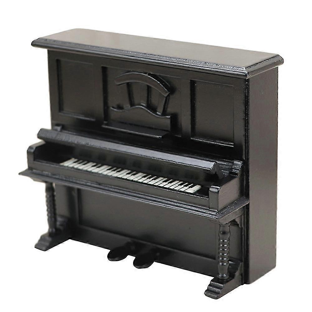 For Ob11 1/12 Scale Doll House Black Miniature Wooden Piano Simulation Classical Piano Model Toy Do