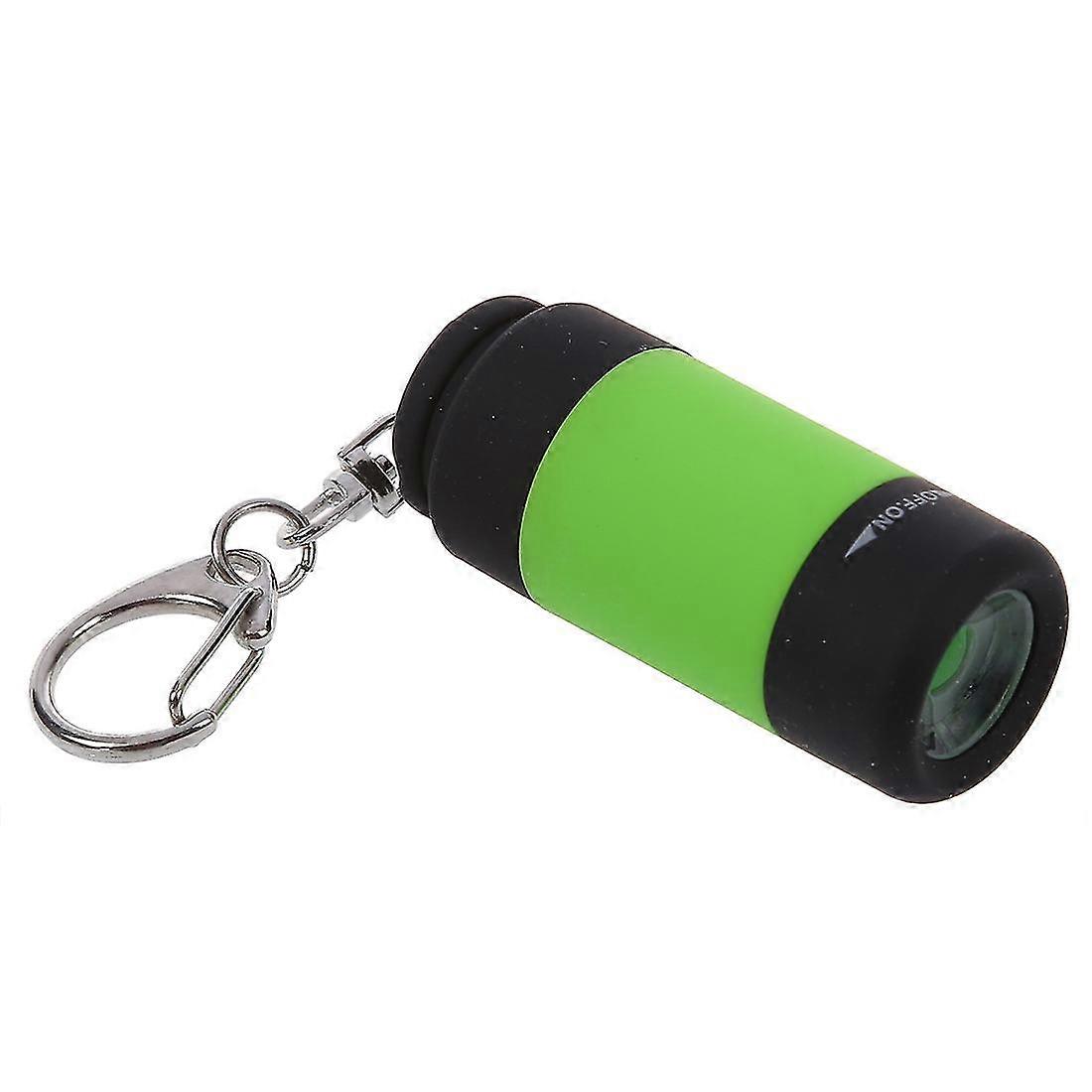 2x Portable Rechargeable Usb Mini Lamp Light Flashlight Key Chain Ring