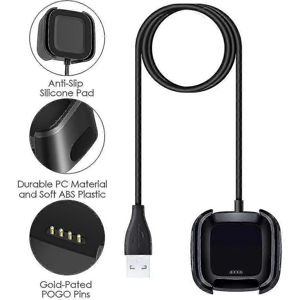 Charger Cable Dock For Fitbit Versa And Screen Protector Case