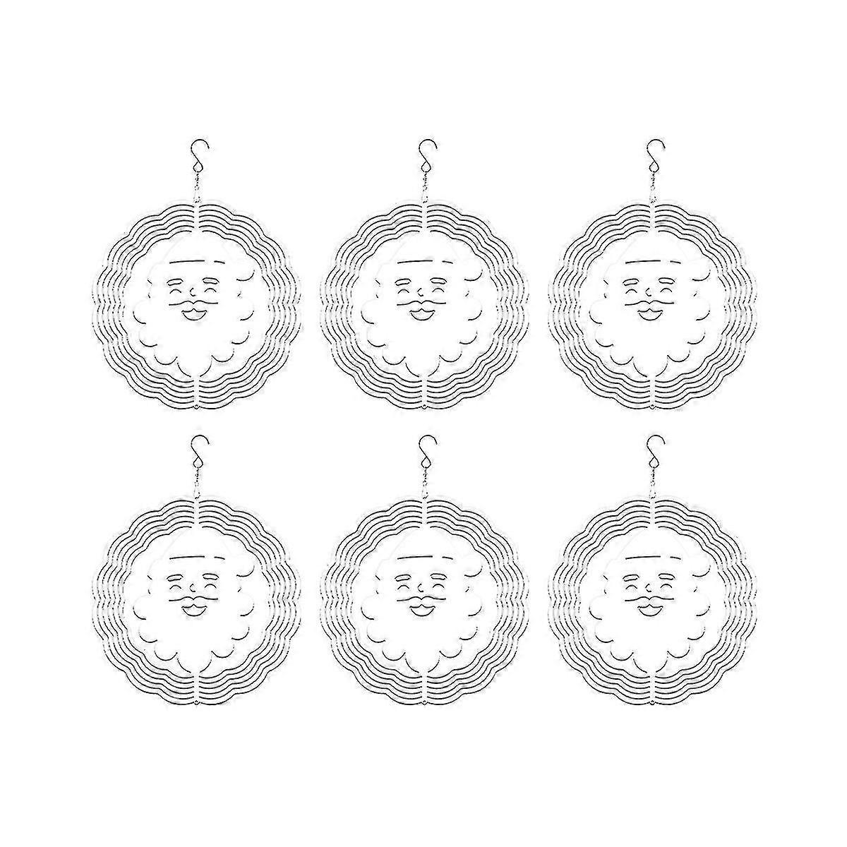6pack 8 Inch Sublimation Wind Spinner Blanks Father Christmas Wind Spinners Hanging Wind Spinners F