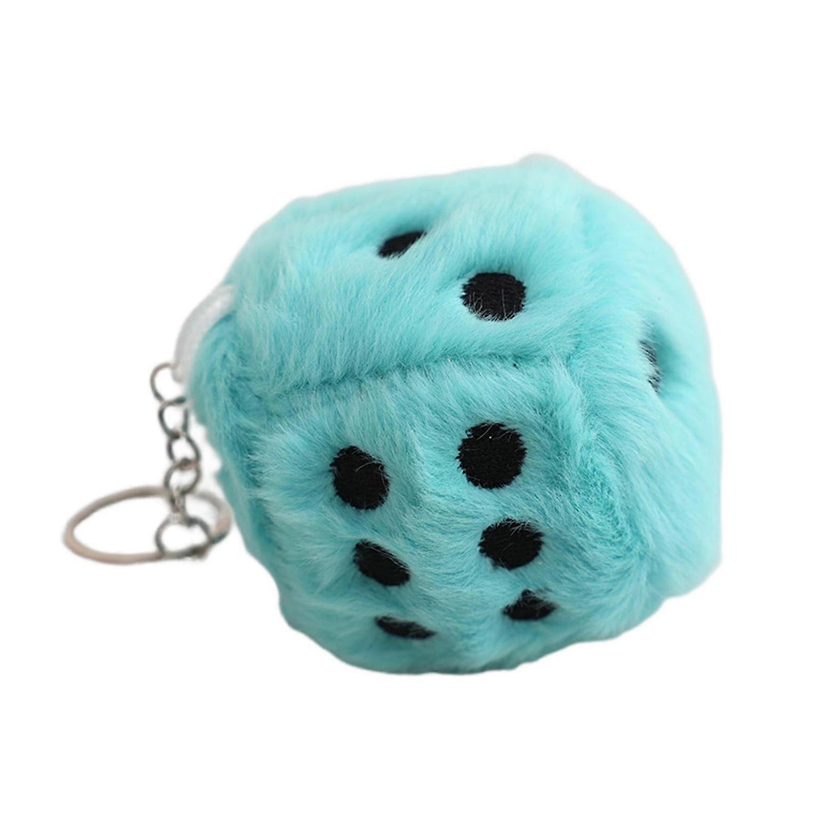 Dice Plush Toy with Key Ring Fluffy Colorful Dot Dice Plushies Ornament PP Cotton Stuffed Dice Pendant Handbag Decor Creative Gift Kaesi