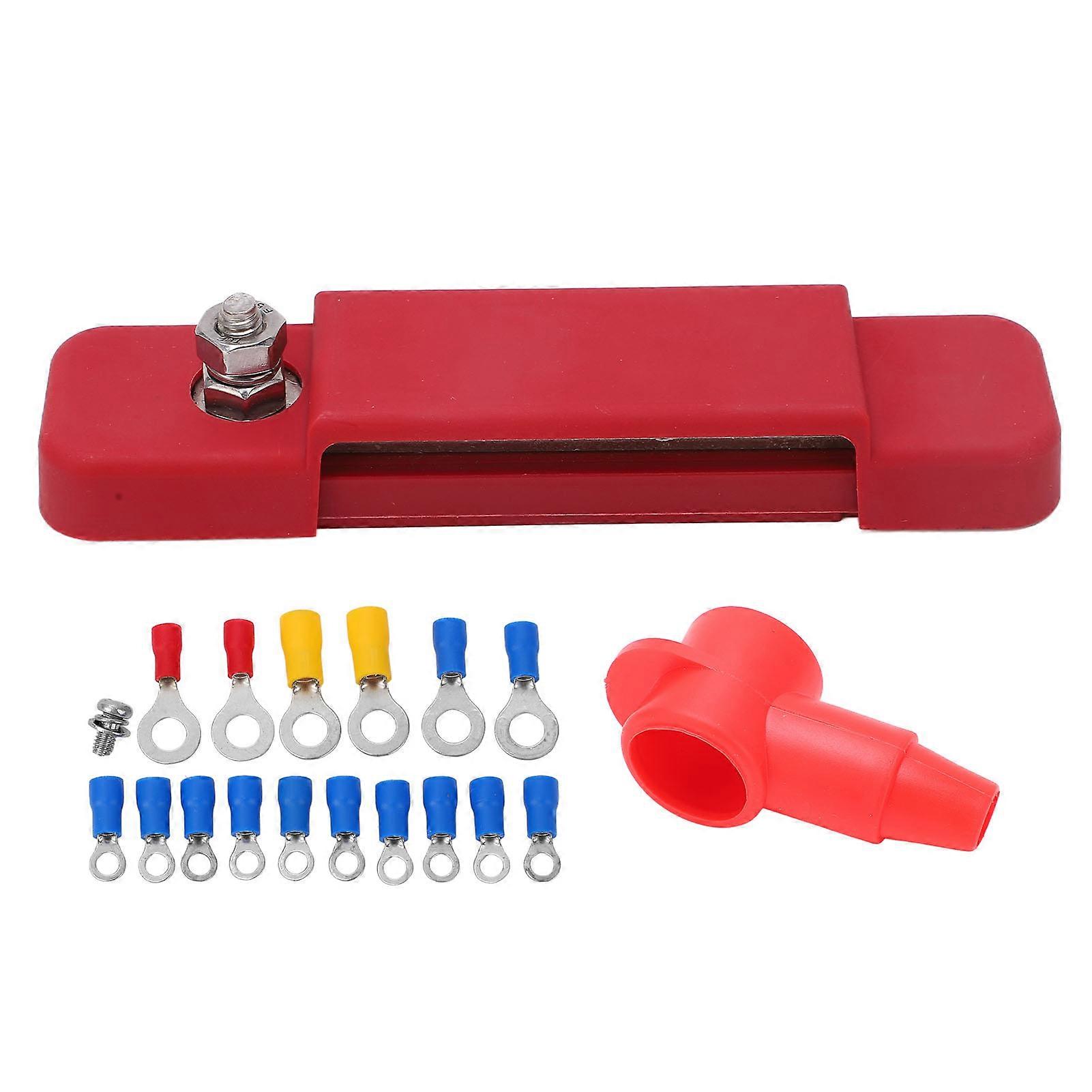 12-poliger Stromverteilerblock mit Abdeckung, universell für Auto, Marine, Boot, Solarmodule, Rot